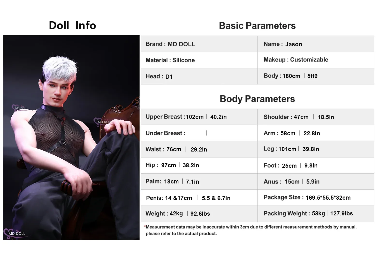 MD Male Doll_Doll Measurements