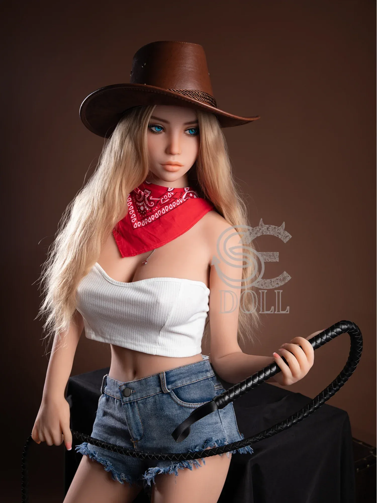 F826—158cm(5ft2)-33.5kg Jenny D Cup TPE Sexy Adult Cowboy Latin Girl Love Doll | SE Doll view 6