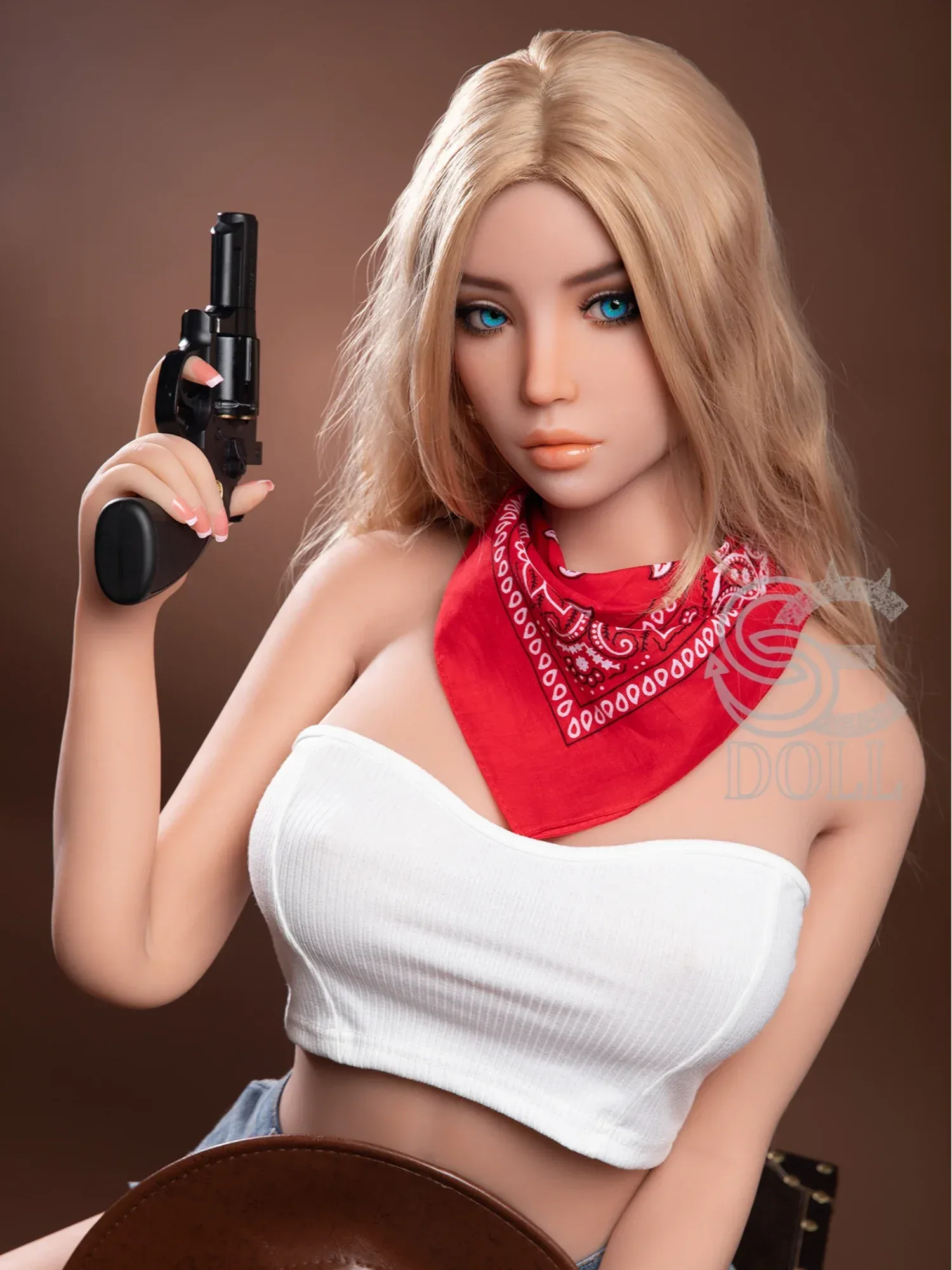 F826—158cm(5ft2)-33.5kg Jenny D Cup TPE Sexy Adult Cowboy Latin Girl Love Doll | SE Doll view 5