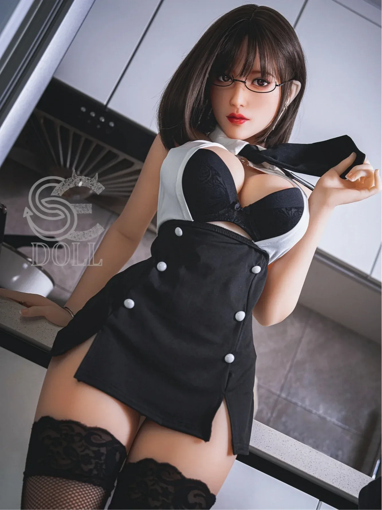 F2292-161cm(5ft3)-35kg Queena F Cup TPE Mature Chinese Glasses Girl Big Boobs Sex Doll | SE Doll