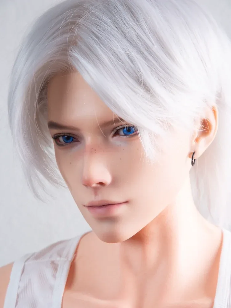 F7671-185cm\/6ft1-41kg Silicone Realistic Big Dick Male Sex Doll Shen Mo with 8.27in penis\u0026Implanted Hair | Qita doll view 4