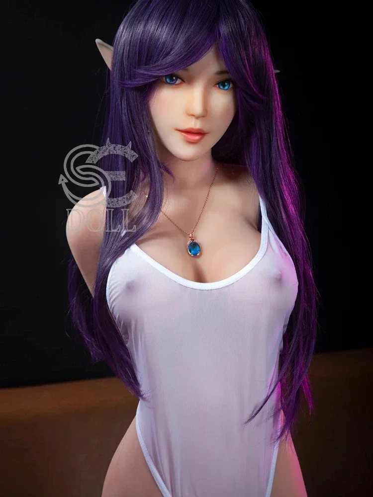 F858-151cm\/4ft9(25kg) Olivia E Cup TPE Purple Hair Elf Girl Sex Doll | SE Doll view 3