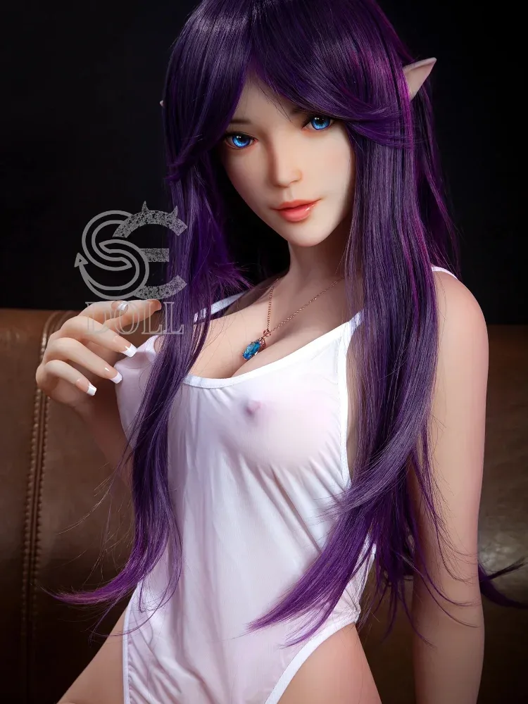 F858-151cm\/4ft9(25kg) Olivia E Cup TPE Purple Hair Elf Girl Sex Doll | SE Doll