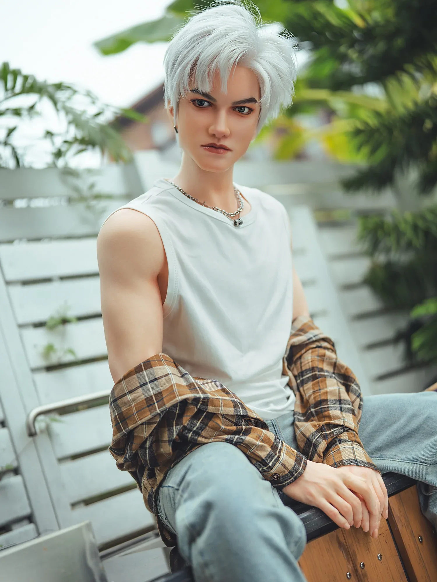 F7619-162cm\/5ft3 42.5kg 2026 Realistic 162cm Silicone Male Sex Doll with 5.9in Vibrating Dildo | SY Doll view 8
