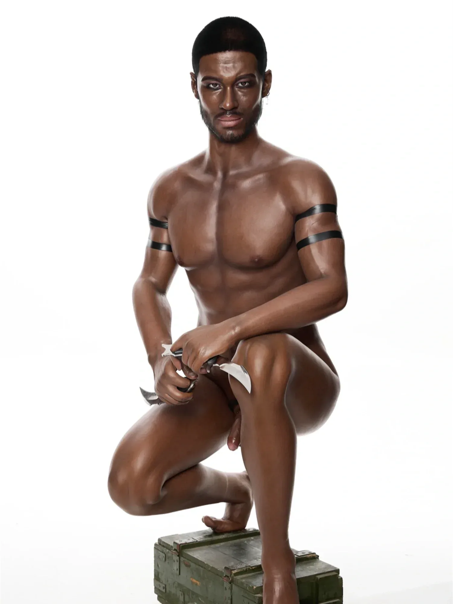 F4554-176cm-40kg Strong Abs Ebony Silicone Male Sex Doll | Irontech Doll view 8