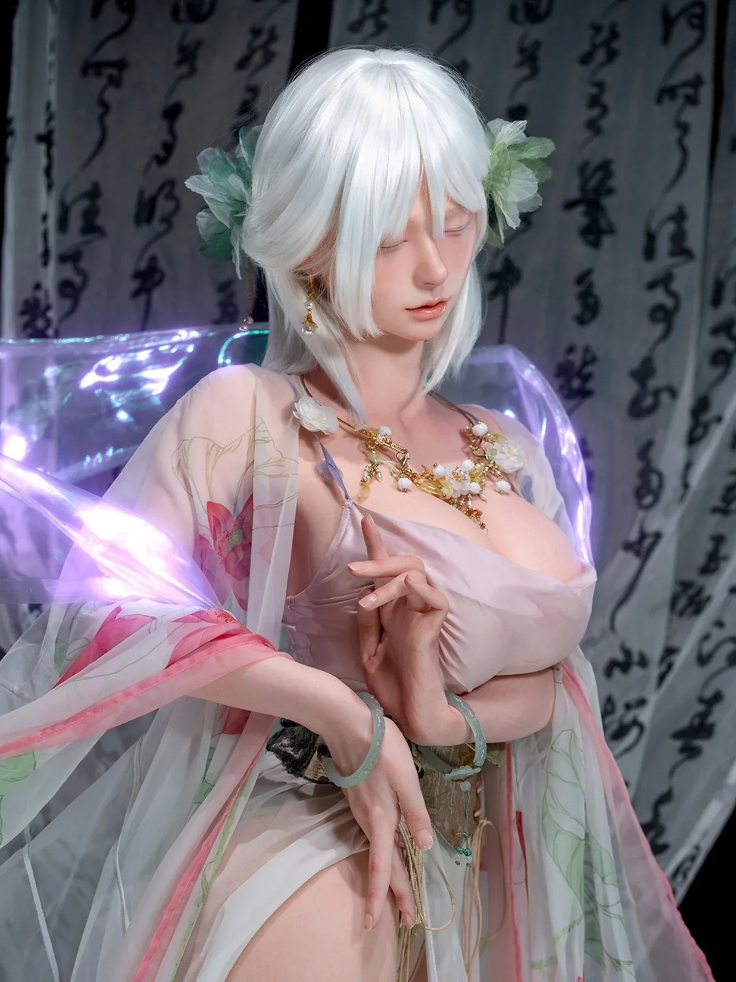 F6263—160cm\/5ft3-31.2kg E Cup Silicone Closed Eyes Sex Doll with Large Breasts | Firefly Diary Max view 12