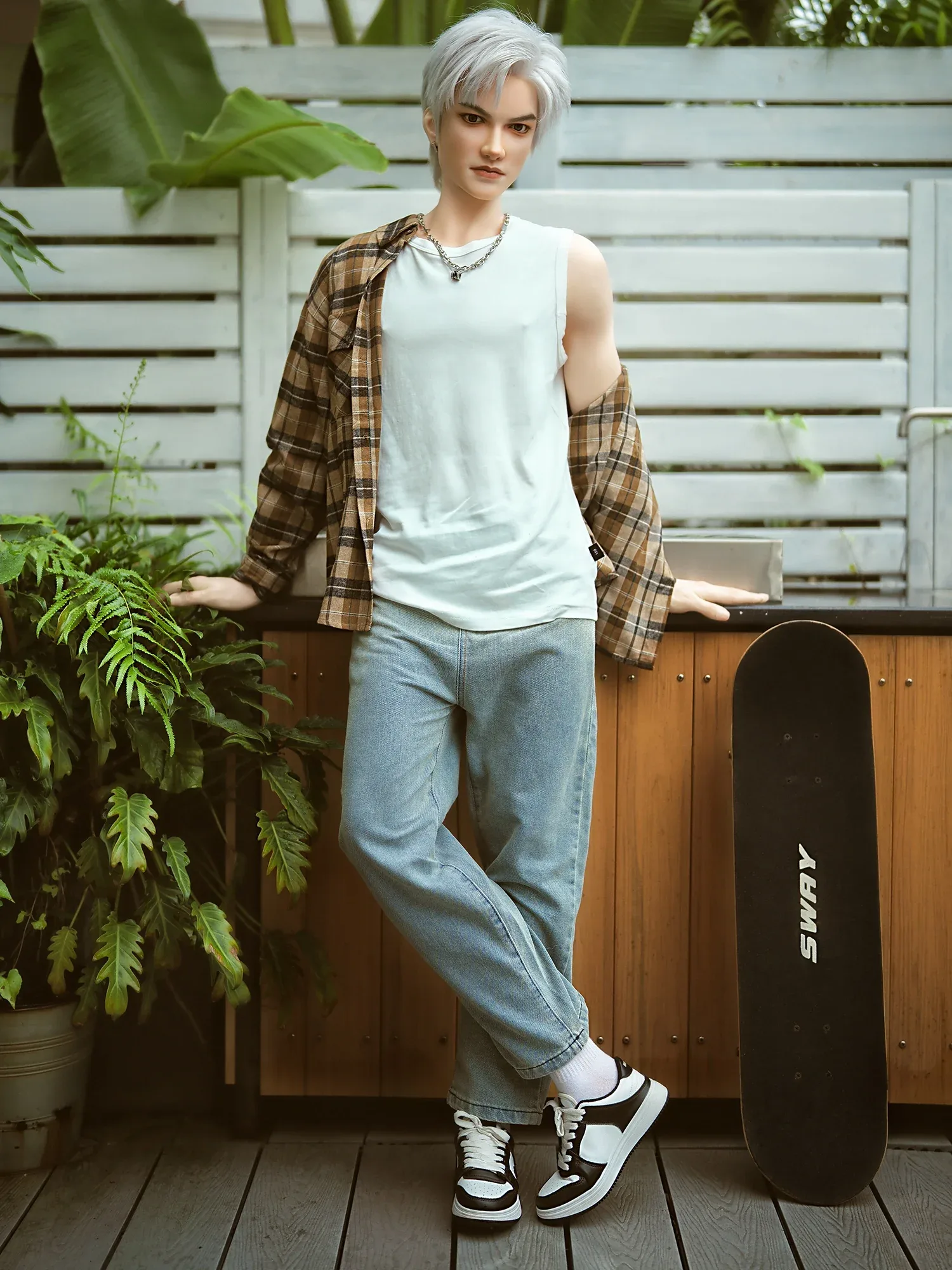 F7619-162cm\/5ft3 42.5kg 2026 Realistic 162cm Silicone Male Sex Doll with 5.9in Vibrating Dildo | SY Doll view 3