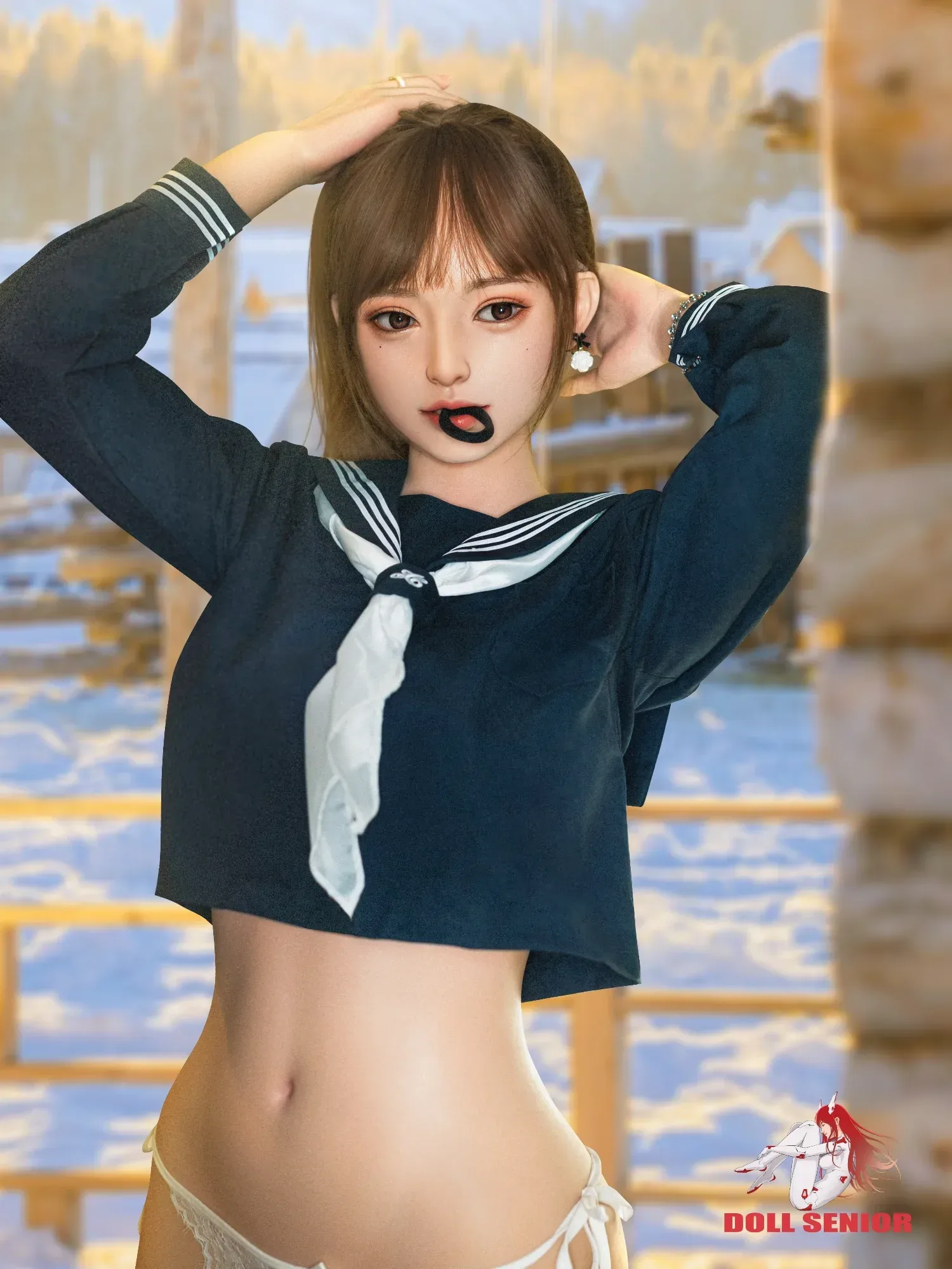 F4845- 163cm(5ft4)-35kg E Cup Silicone ROS Japanese School Style Sex Doll Fantasy Roleplay Ready丨Doll senior view 6
