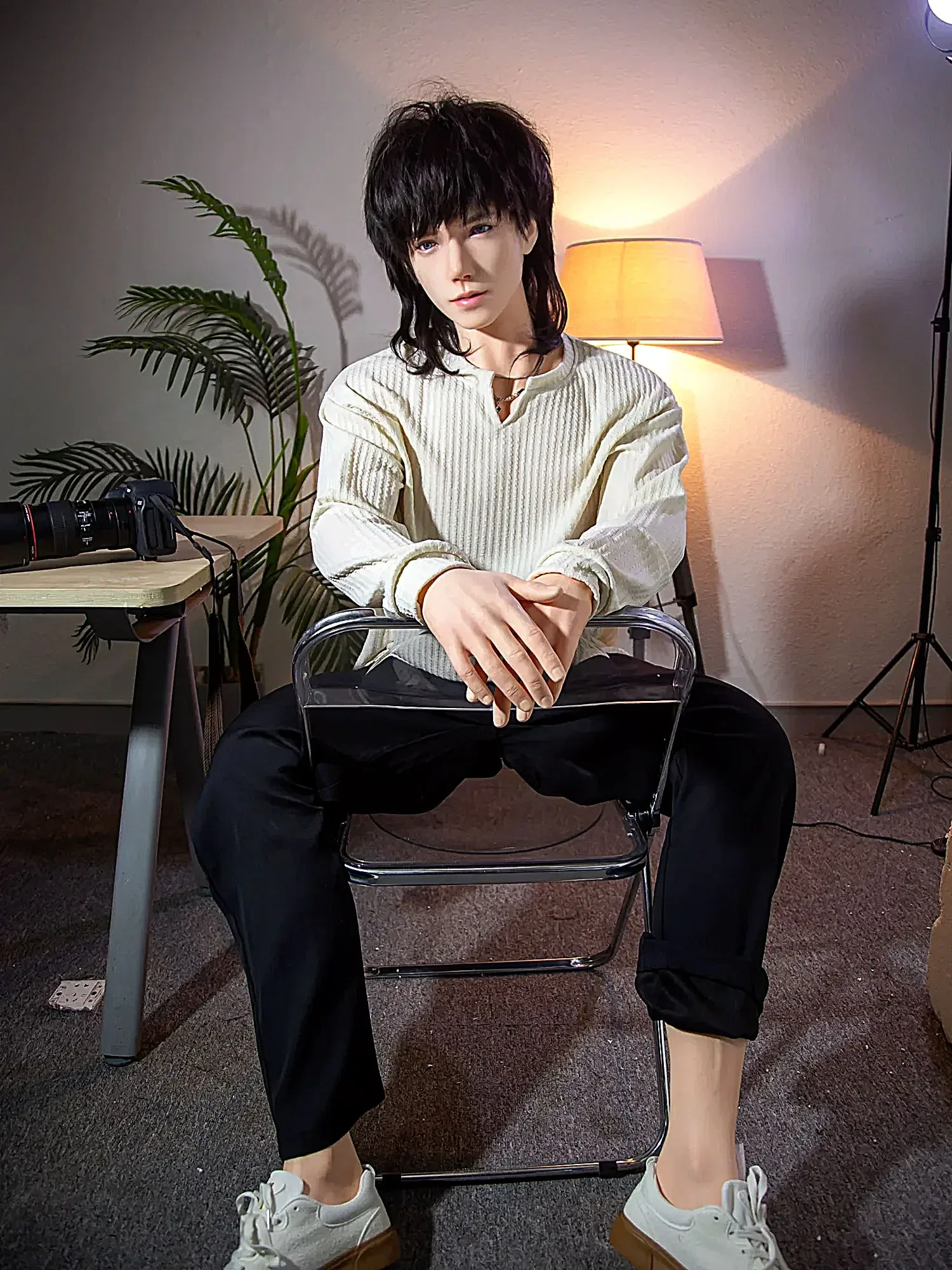 F9172-185cm\/6ft1-41kg Silicone Twink Life Size Femboy Male Sex Doll with 8.27\" Dildo | Qita doll
