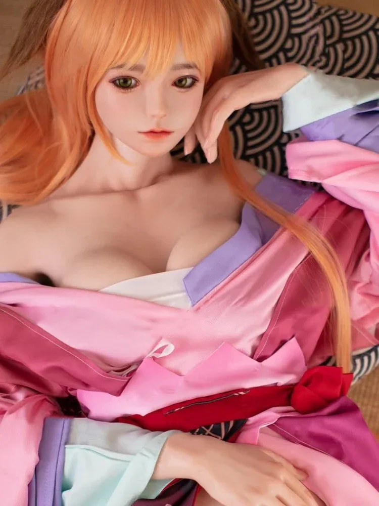 F5104-150cm\/4ft9 D Cup Yui Asian Orange Hair Sexy Silicone Sex Doll|JX Doll view 11