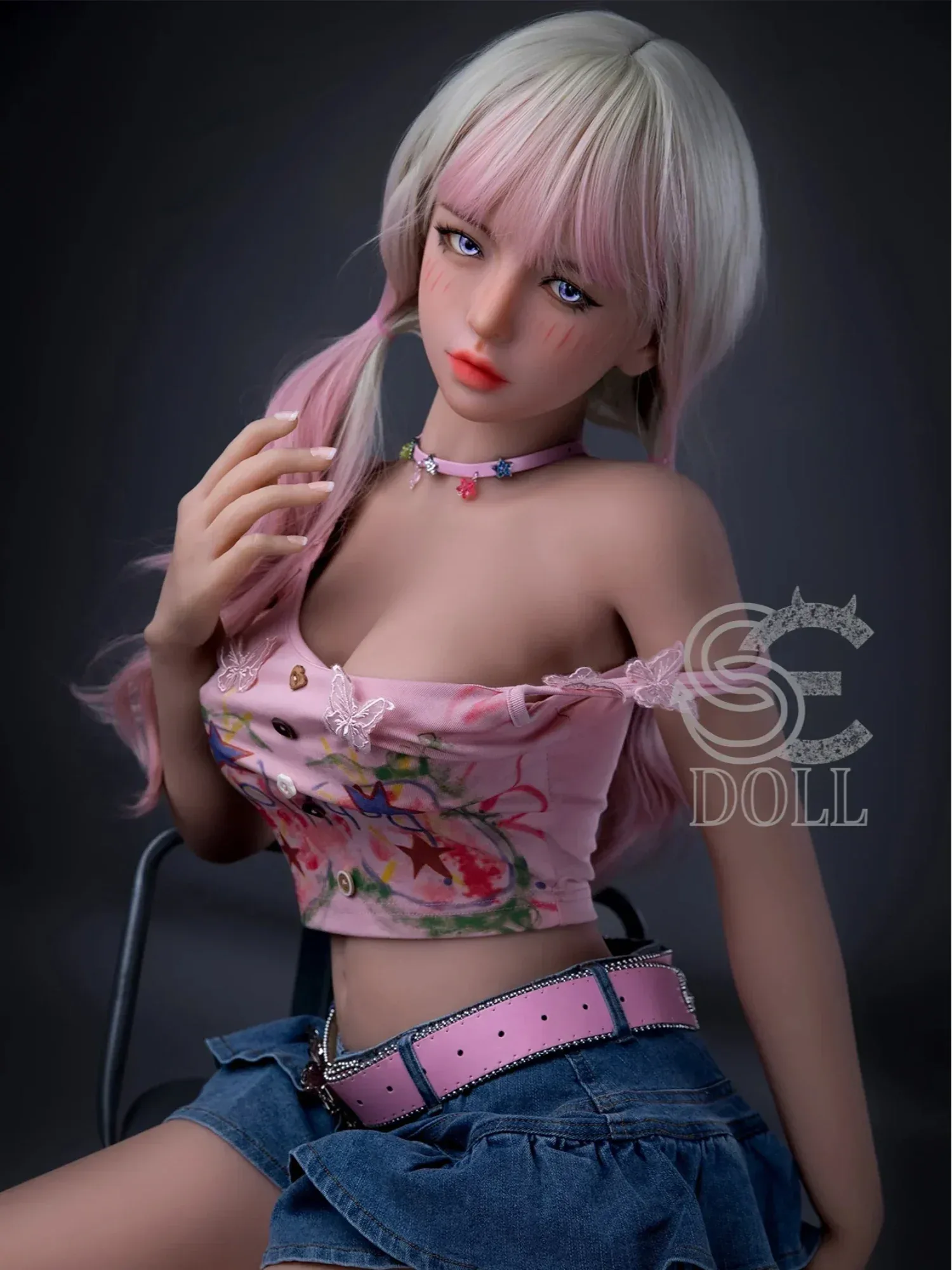 F2190-153cm(5ft)-29.5kg F Cup Mika.D Cute TPE Mini Sex Doll Pink Hair Fashion Girl|SE Doll view 8