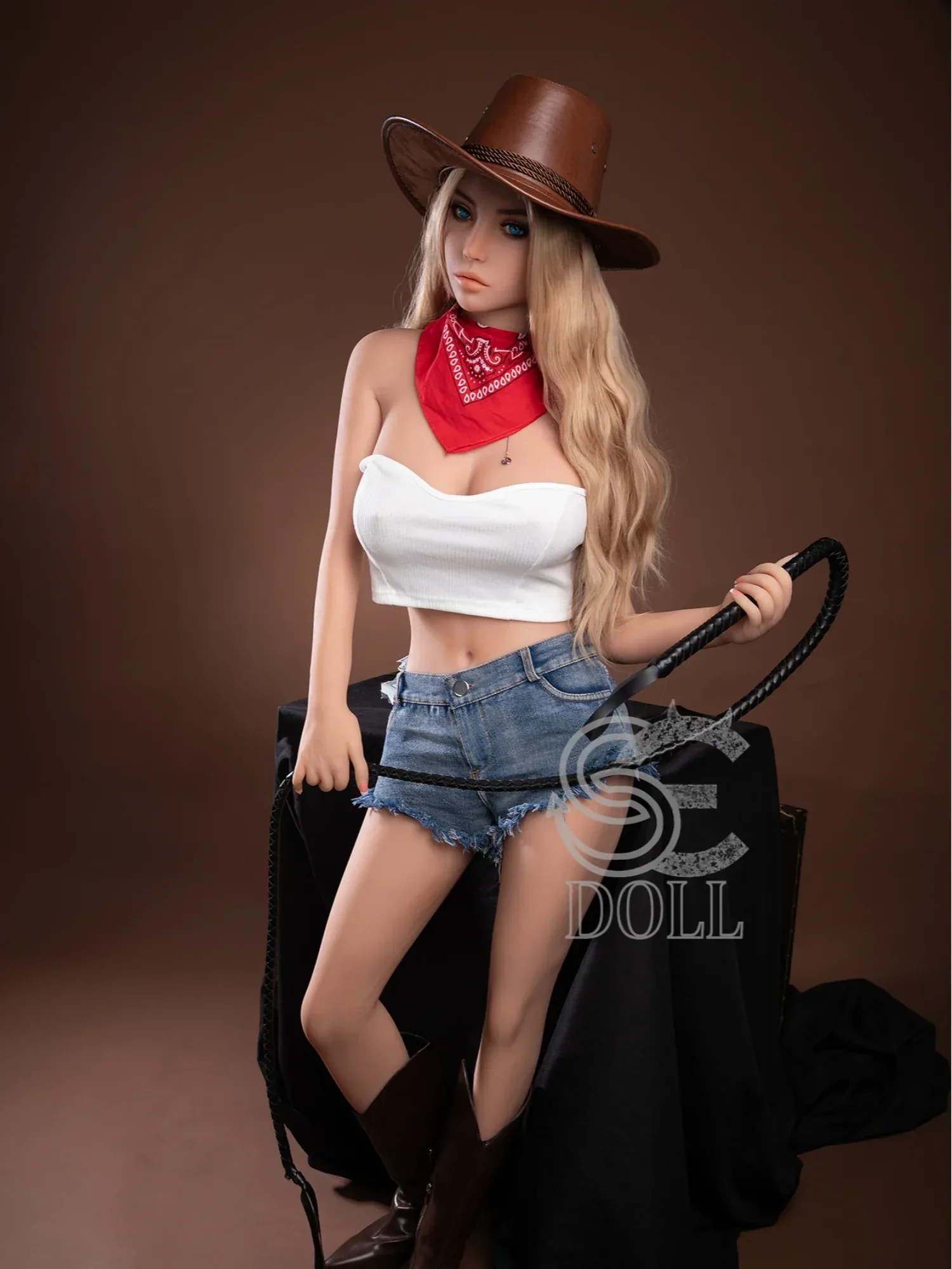 F826—158cm(5ft2)-33.5kg Jenny D Cup TPE Sexy Adult Cowboy Latin Girl Love Doll | SE Doll view 11