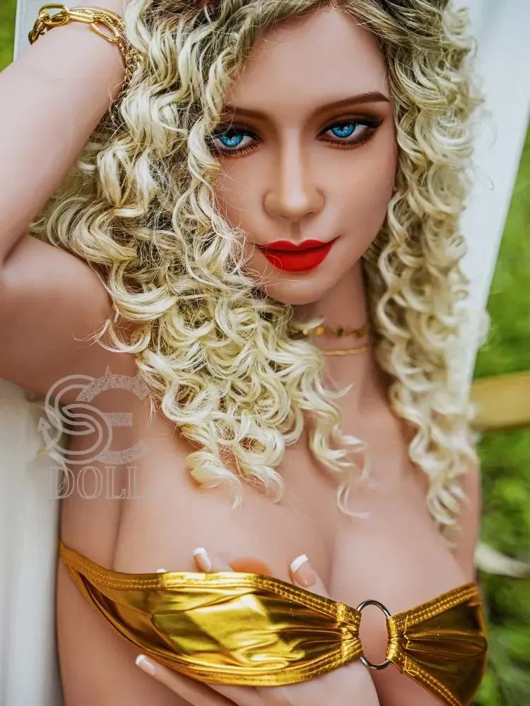 F831—158cm(5ft2)-33.5kg Doris D Cup TPE Blonde Curly Hair Latin Beauty Love Doll | SE Doll view 9