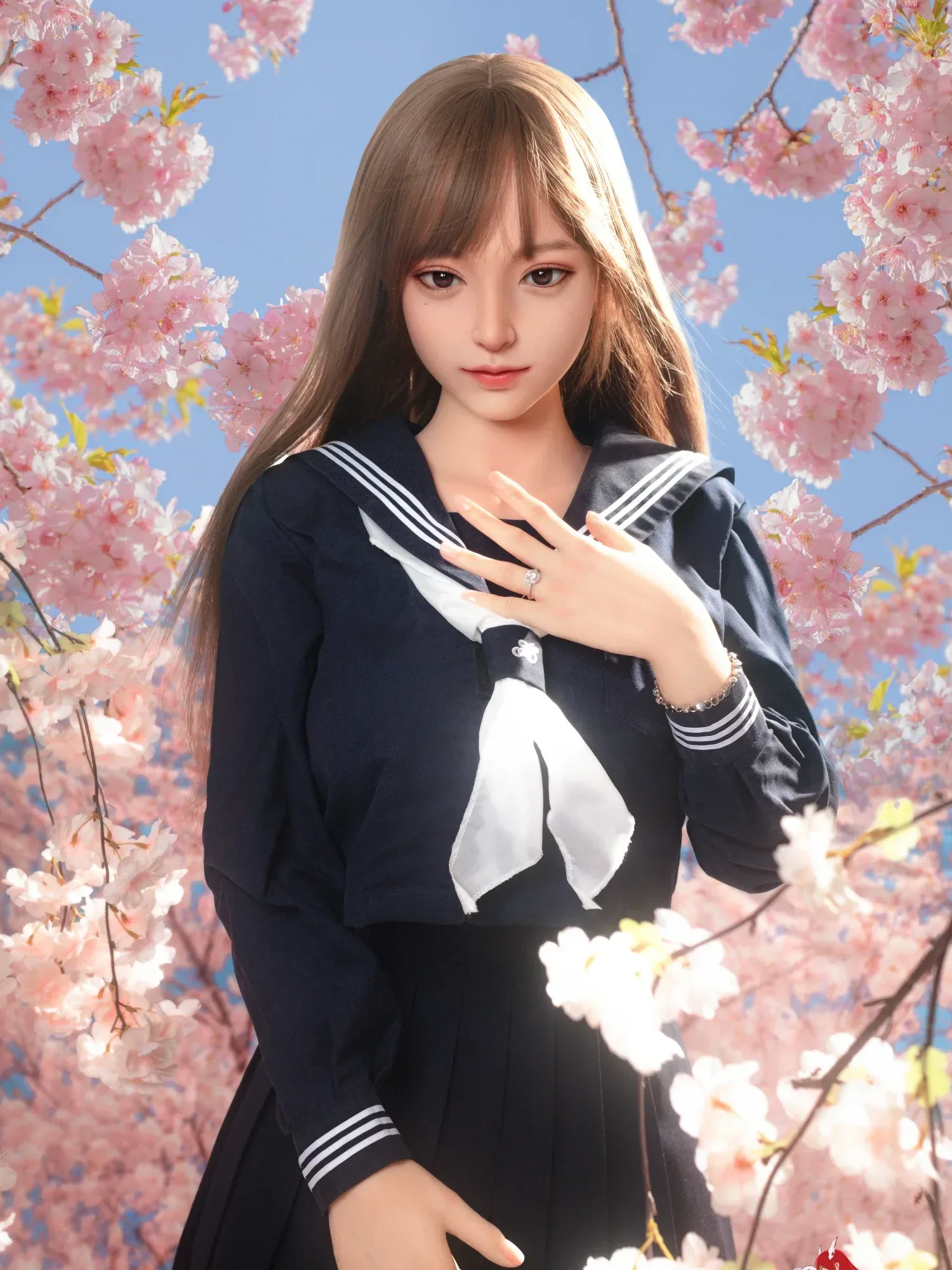 F4845- 163cm(5ft4)-35kg E Cup Silicone ROS Japanese School Style Sex Doll Fantasy Roleplay Ready丨Doll senior