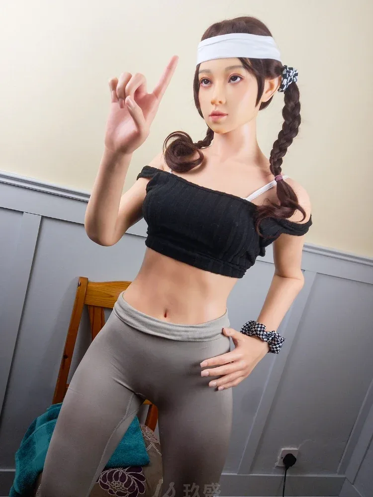 F2373—168cm\/5ft5 36.2kg C Cup Kira Sport Gril Black Hair Silicone Sex Doll|Jiusheng Doll view 5
