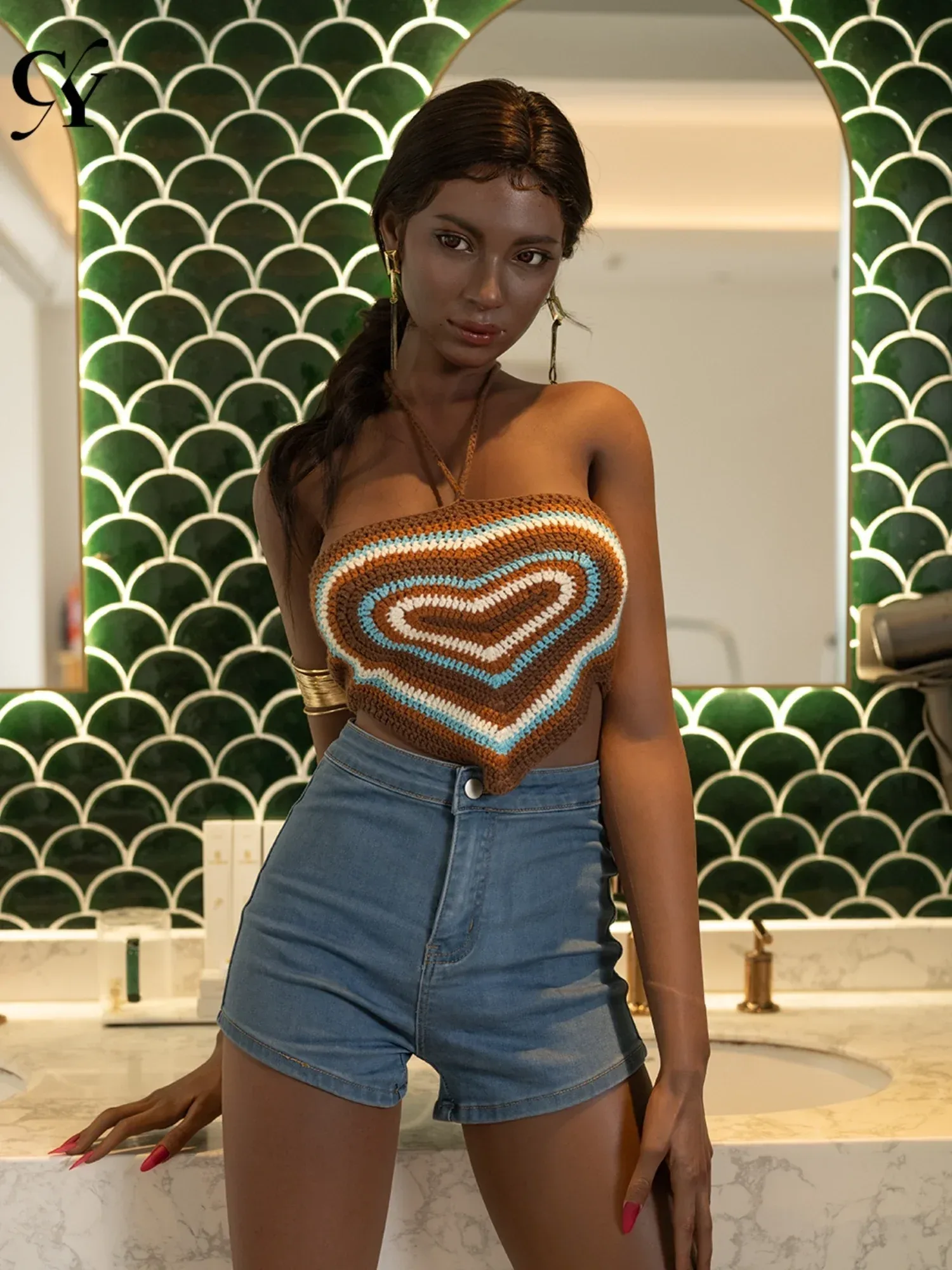 F5827—170cm\/5ft5-36kg C Cup Zaria Black Female Silicone Realistic Sex Doll  | TOP-CYDOLL