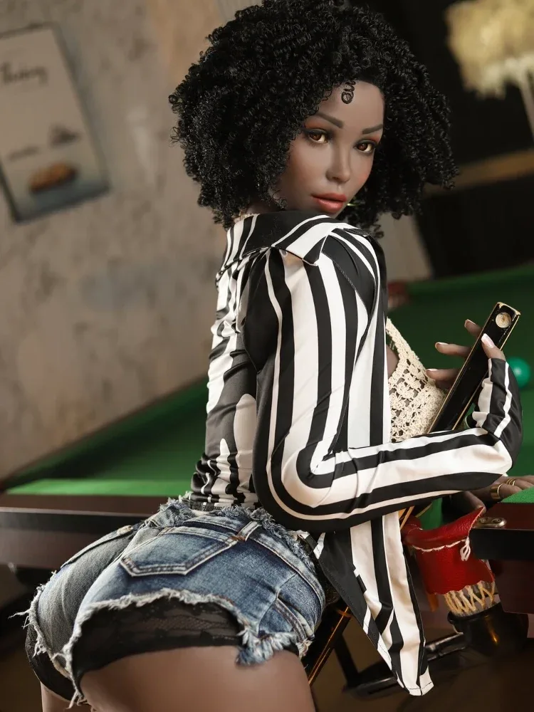 F5222-158cm(5ft2) 41kg H Cup Aba Lifesize Dark Skin TPE Black Sex Doll |Galaxy view 4