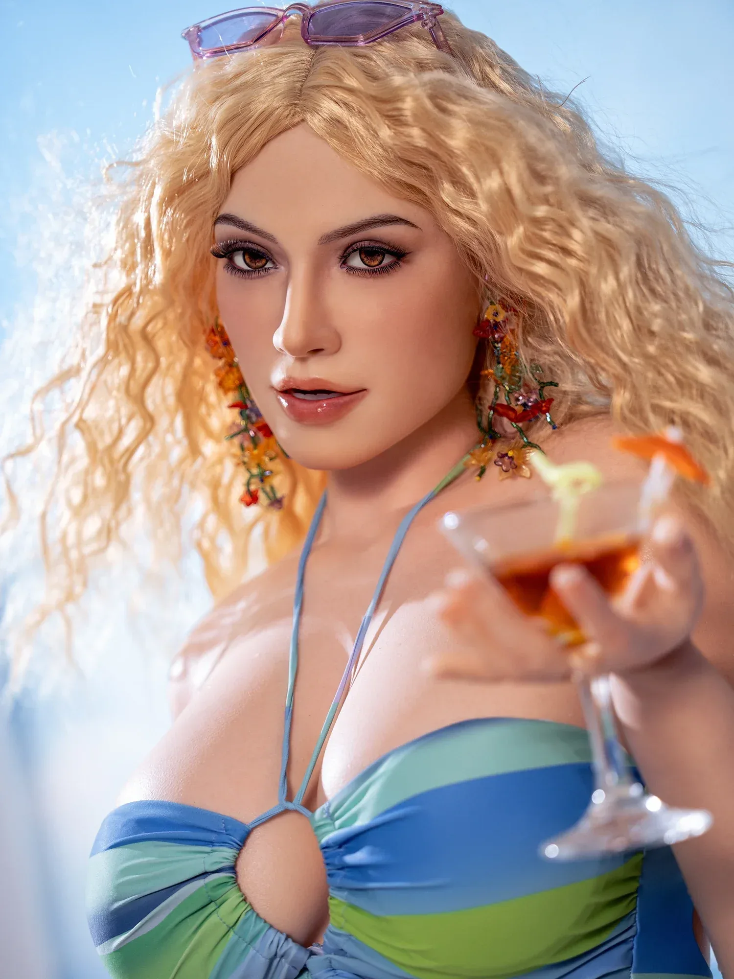 F7597-168cm\/5ft6 39KG D Cup Realistic Movable Jaw Silicone Robot BBW Sex Doll | SY Doll view 6