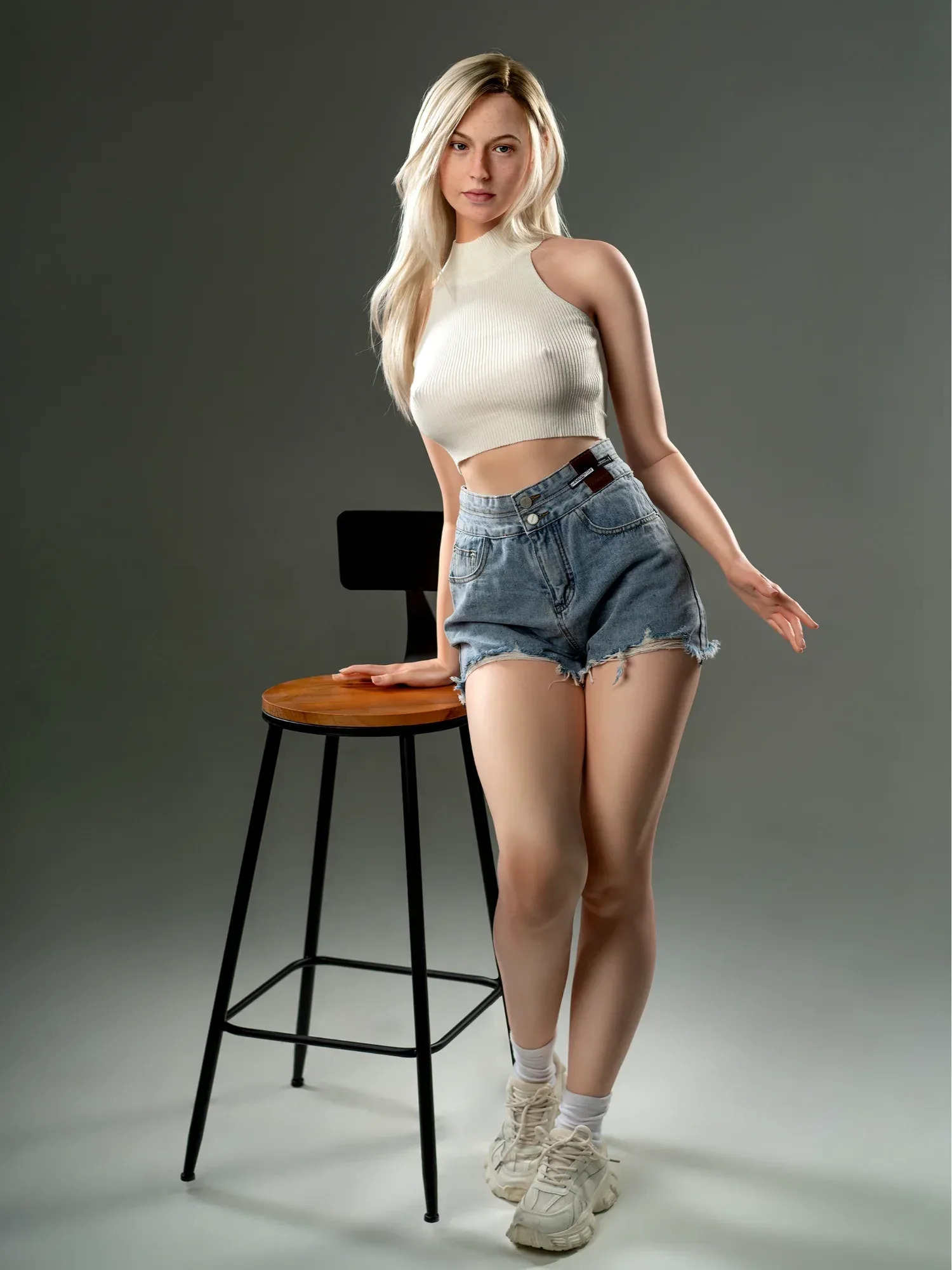 F5663—175cm\/5ft7 E Cup Movable Jaws Silicone Celebrity Realistic Sex Doll (Inspiration) | Zelex Doll view 8