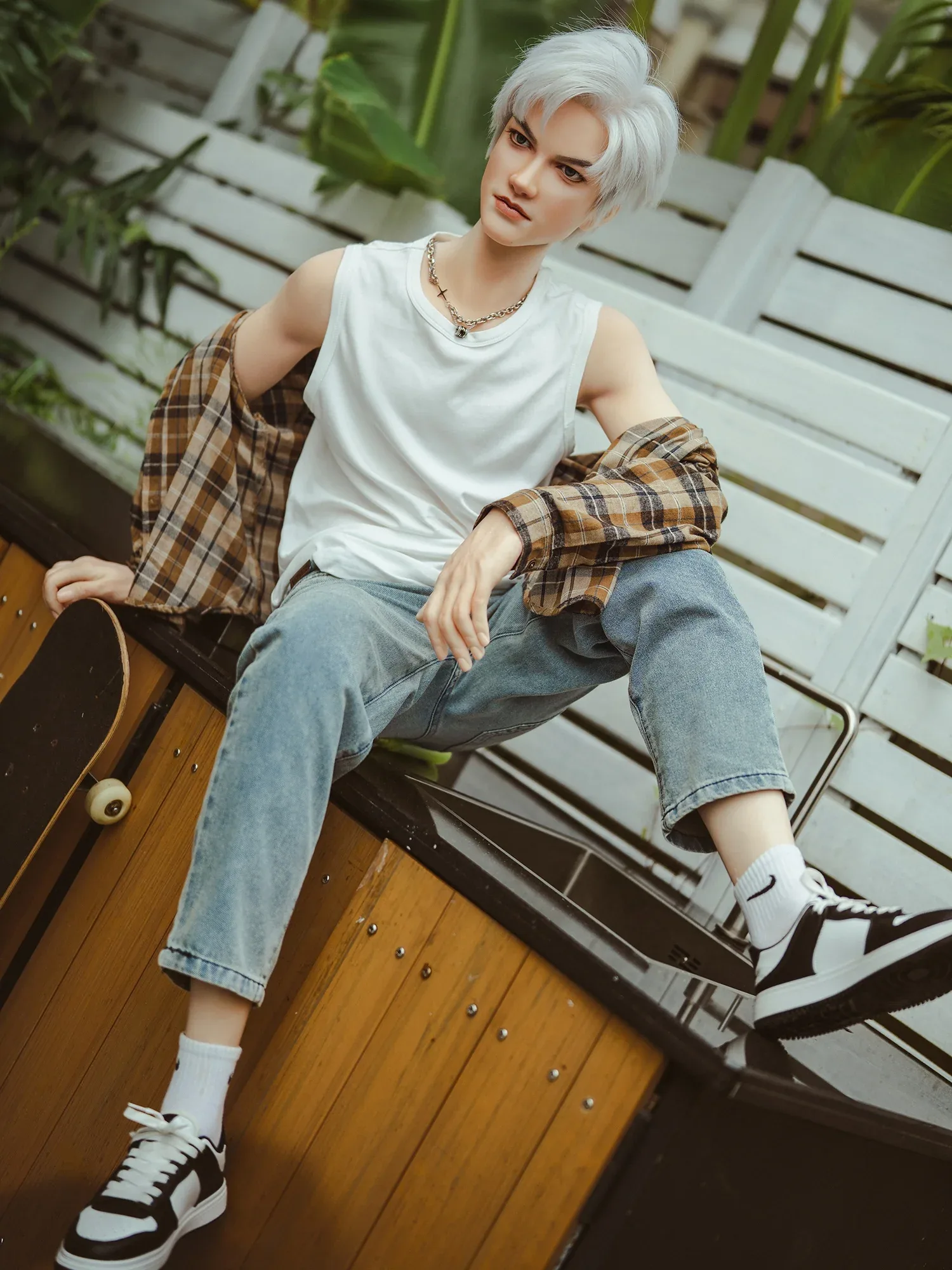 F7619-162cm\/5ft3 42.5kg 2026 Realistic 162cm Silicone Male Sex Doll with 5.9in Vibrating Dildo | SY Doll view 10