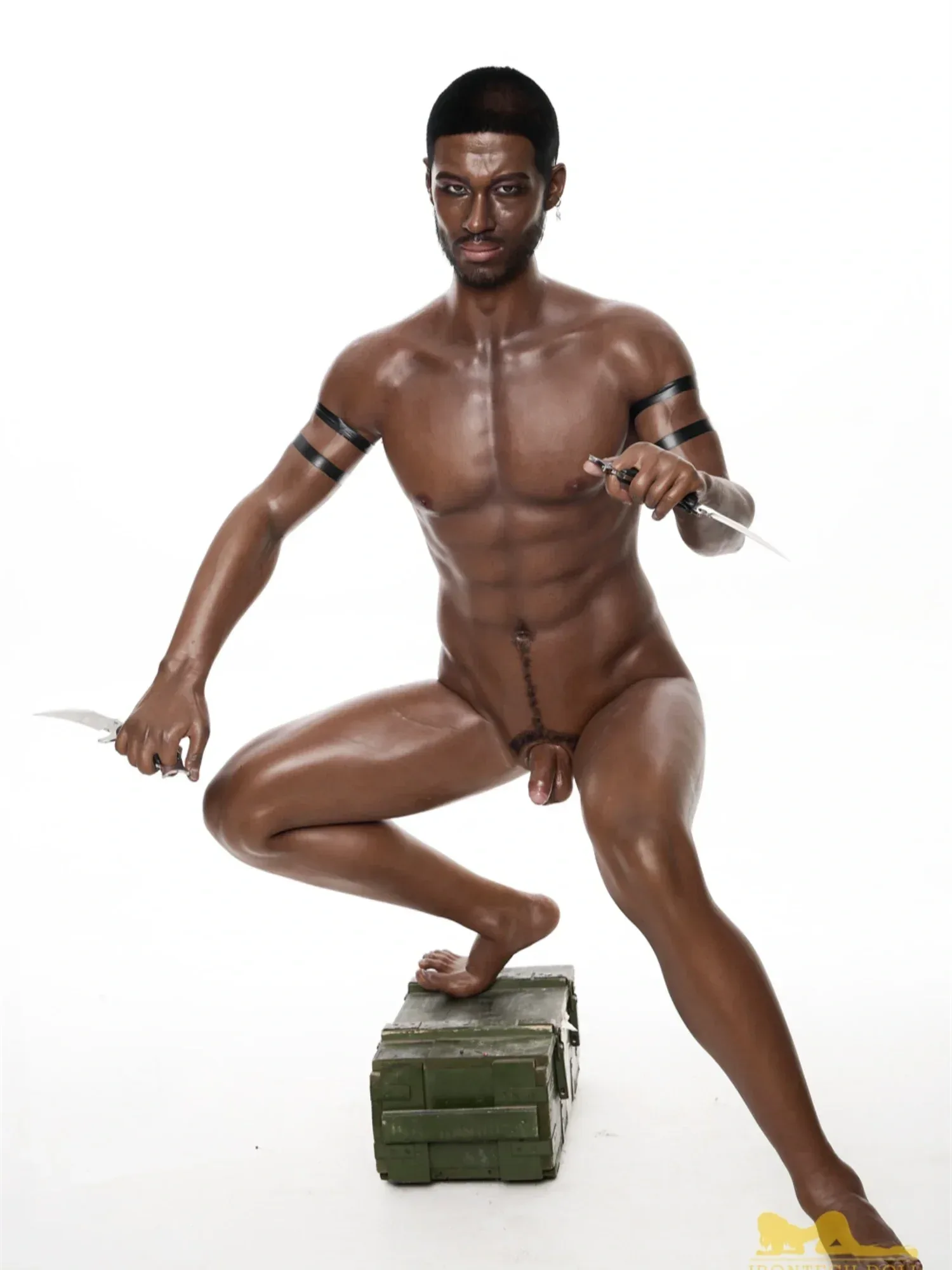 F4554-176cm-40kg Strong Abs Ebony Silicone Male Sex Doll | Irontech Doll view 10