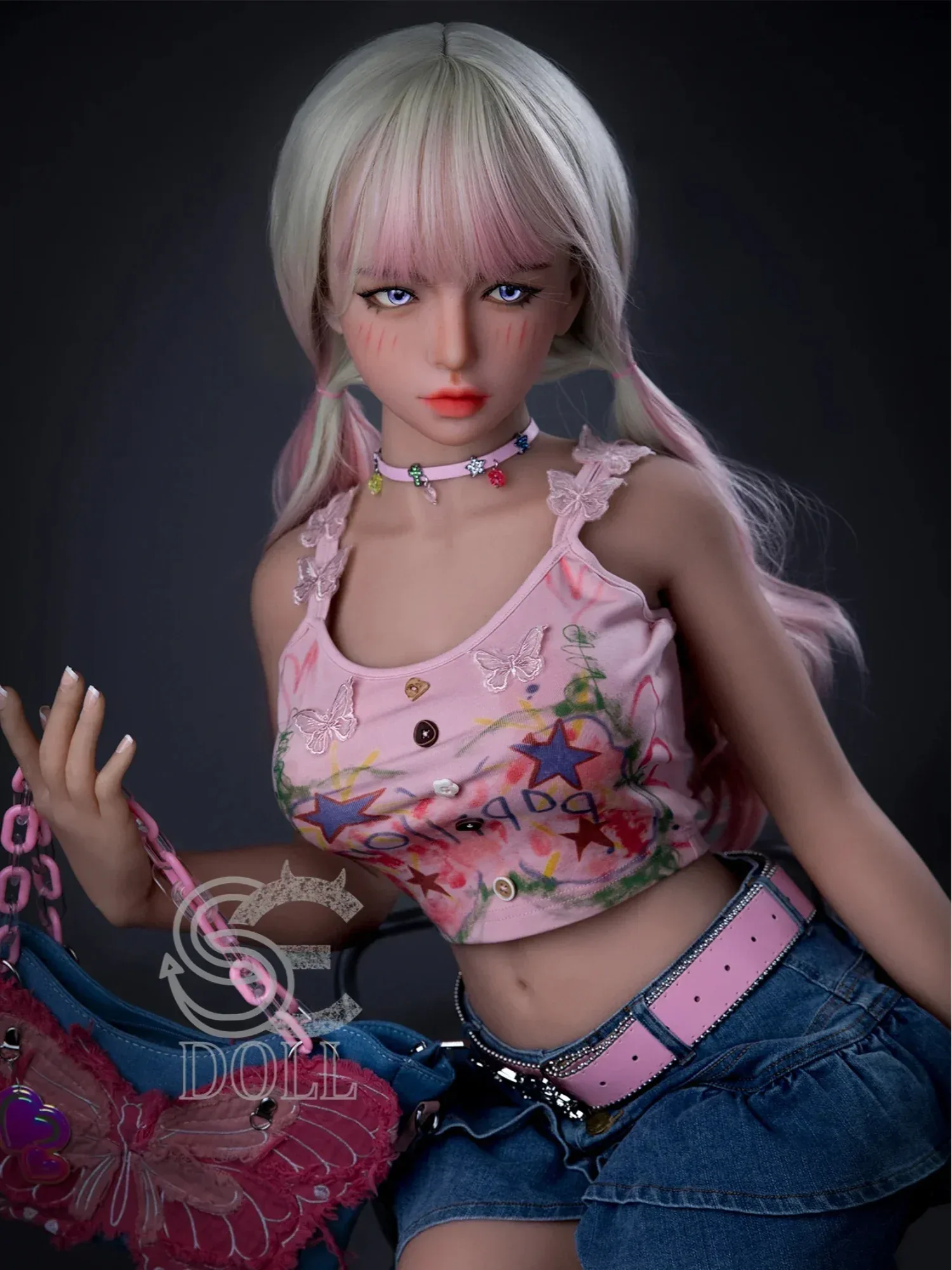 F2190-153cm(5ft)-29.5kg F Cup Mika.D Cute TPE Mini Sex Doll Pink Hair Fashion Girl|SE Doll view 6