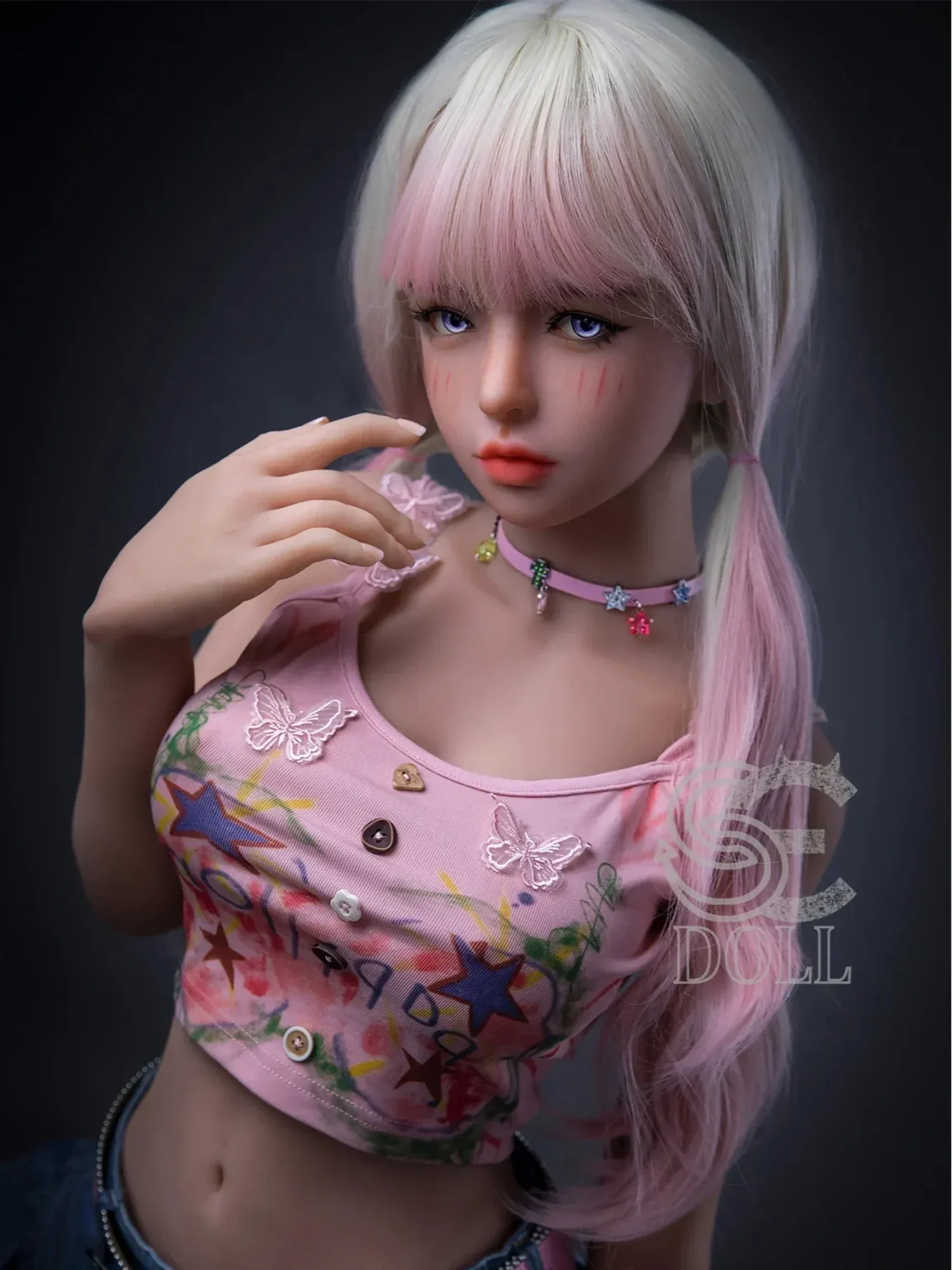 F2190-153cm(5ft)-29.5kg F Cup Mika.D Cute TPE Mini Sex Doll Pink Hair Fashion Girl|SE Doll view 11