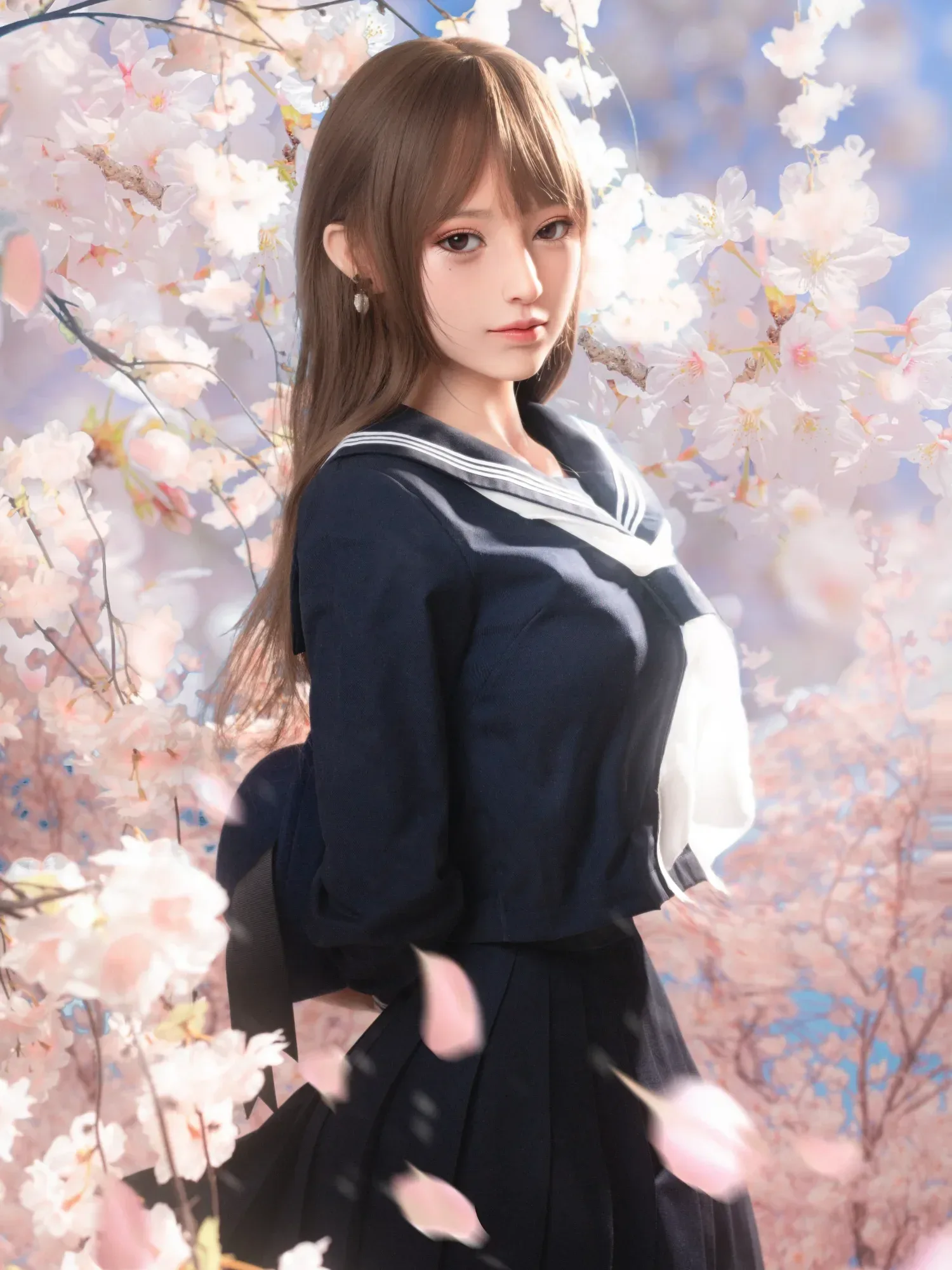 F4845- 163cm(5ft4)-35kg E Cup Silicone ROS Japanese School Style Sex Doll Fantasy Roleplay Ready丨Doll senior view 3