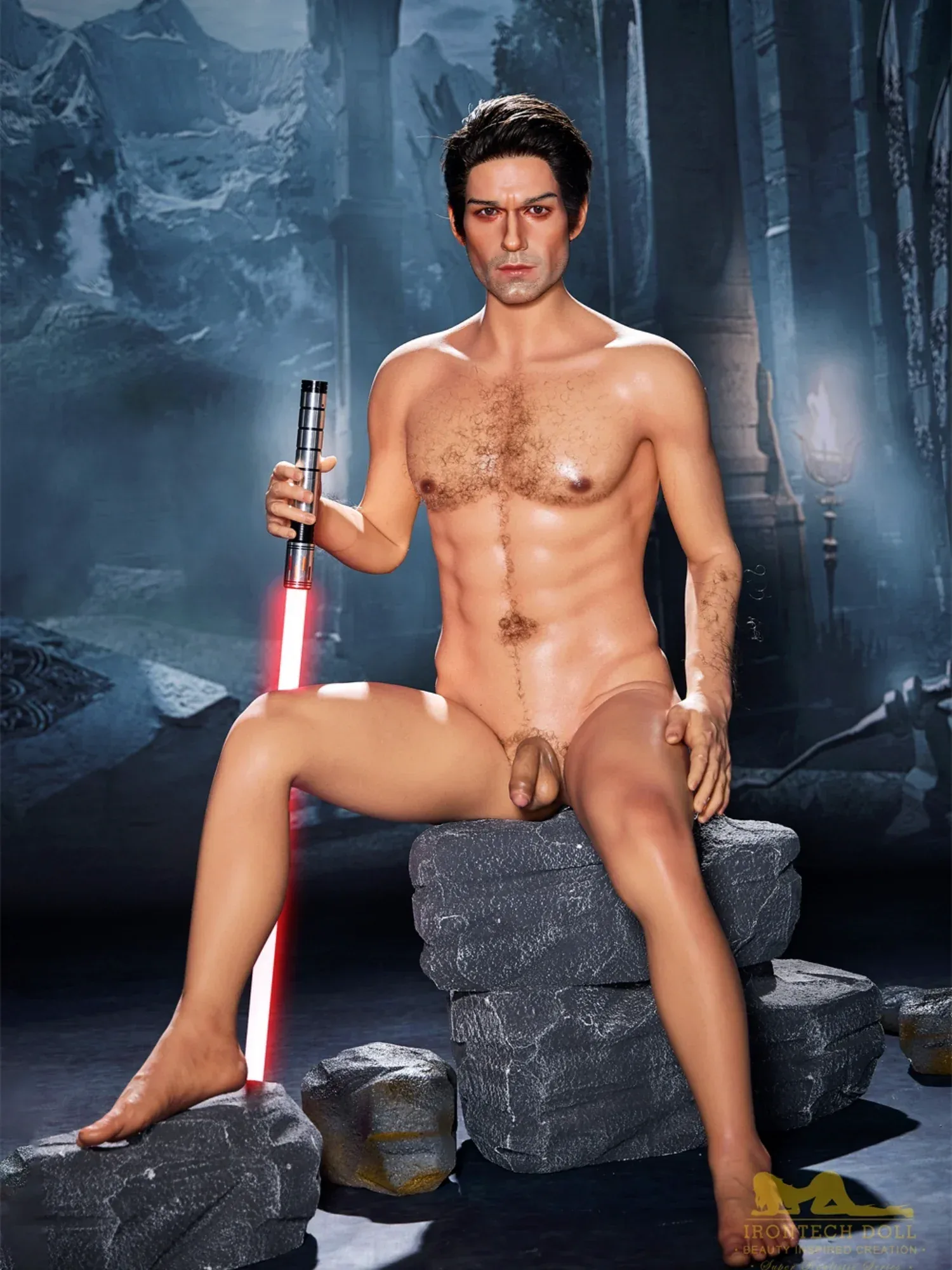 F4575-170cm\/5ft7-38kg Tanned Femboy Silicone Real Life Male Sex Doll-Irontech Doll view 2