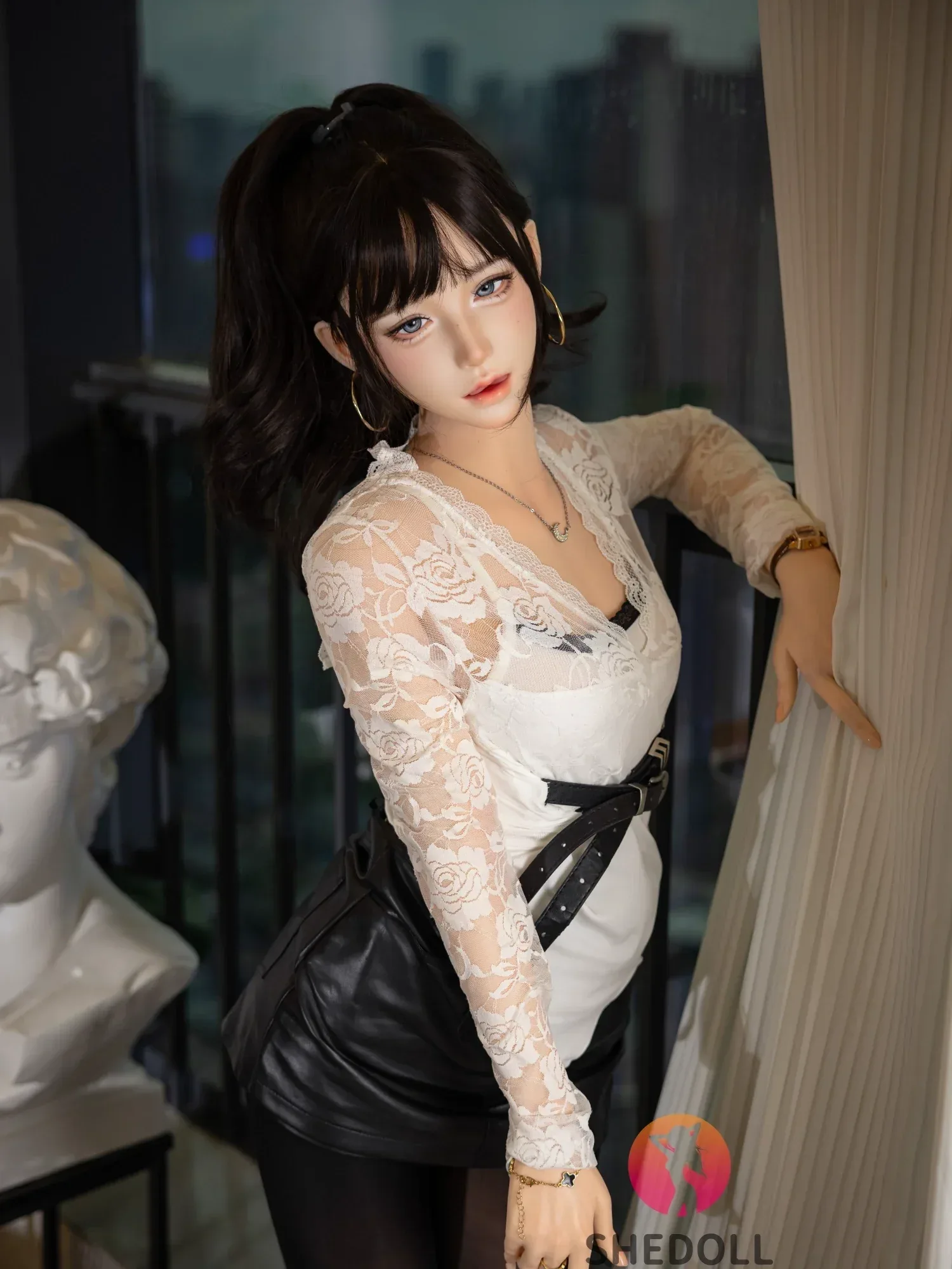 F6097—152cm\/5ft-38kg A Cup Asian ROS Flat Chest Silicone Sex Doll | SHEDOLL view 6