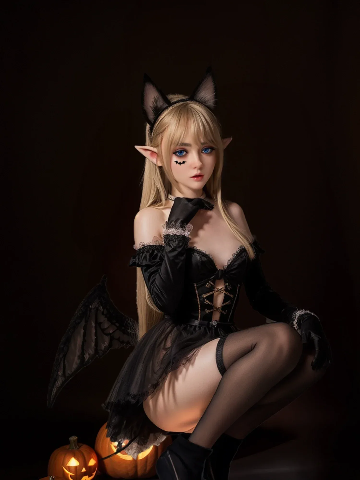 F5966-150cm\/4ft9 29kg A Cup Flat Chested Sex Doll Movable Jaw ELF Alien - SY Doll view 10