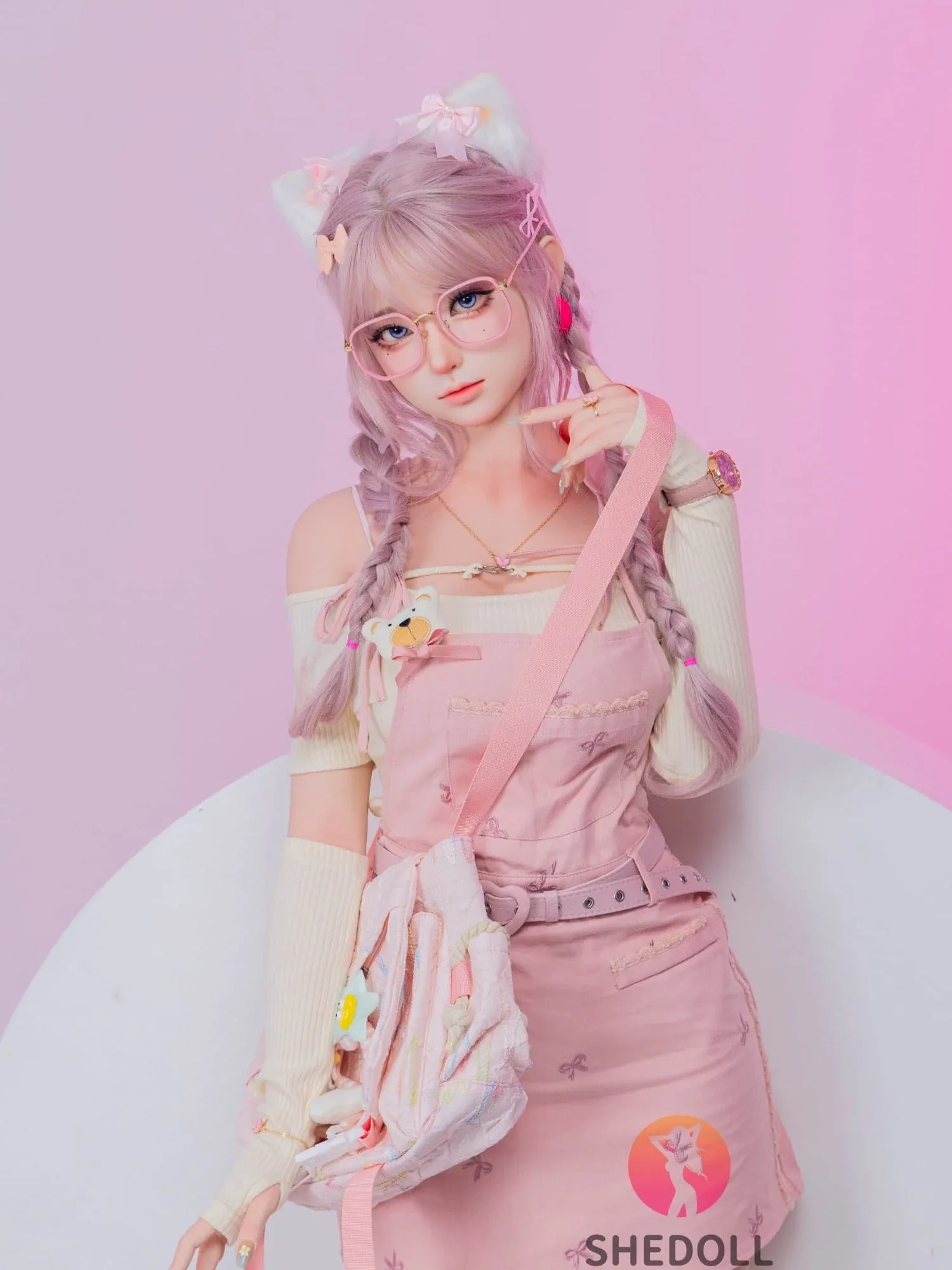 F6064—168cm\/5ft5-47kg D Cup Realistic Pink-Haired Anime Cat Japanese Sex Doll with Lifelike Silicone Skin \u0026 Multiple Pleasure Channels | SHEDOLL view 12