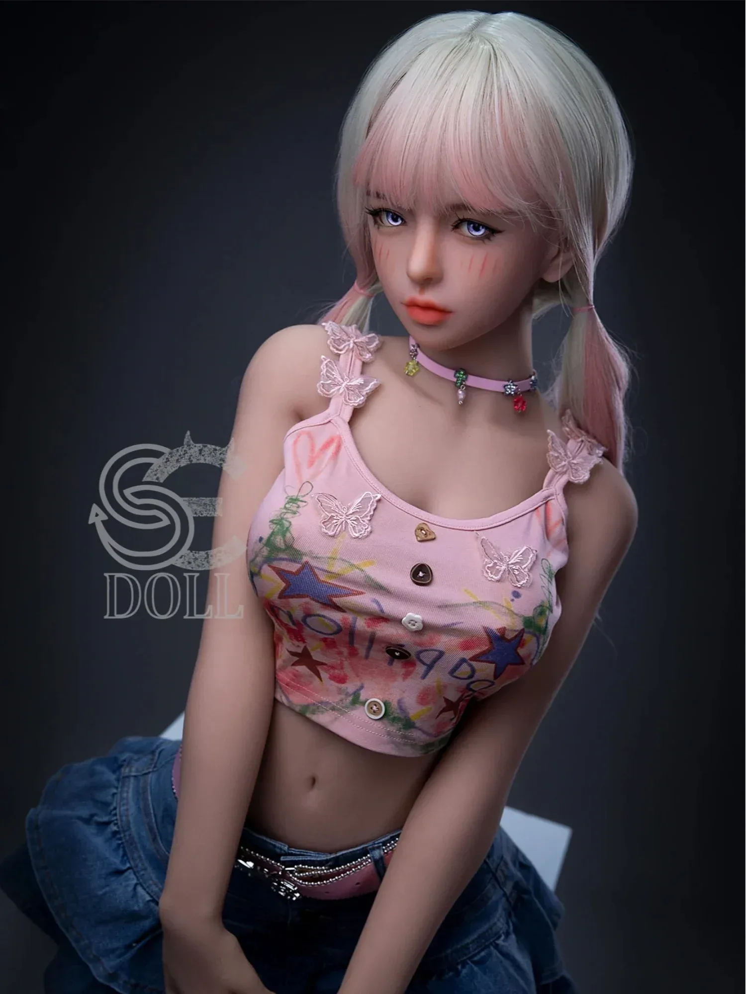 F2190-153cm(5ft)-29.5kg F Cup Mika.D Cute TPE Mini Sex Doll Pink Hair Fashion Girl|SE Doll view 10