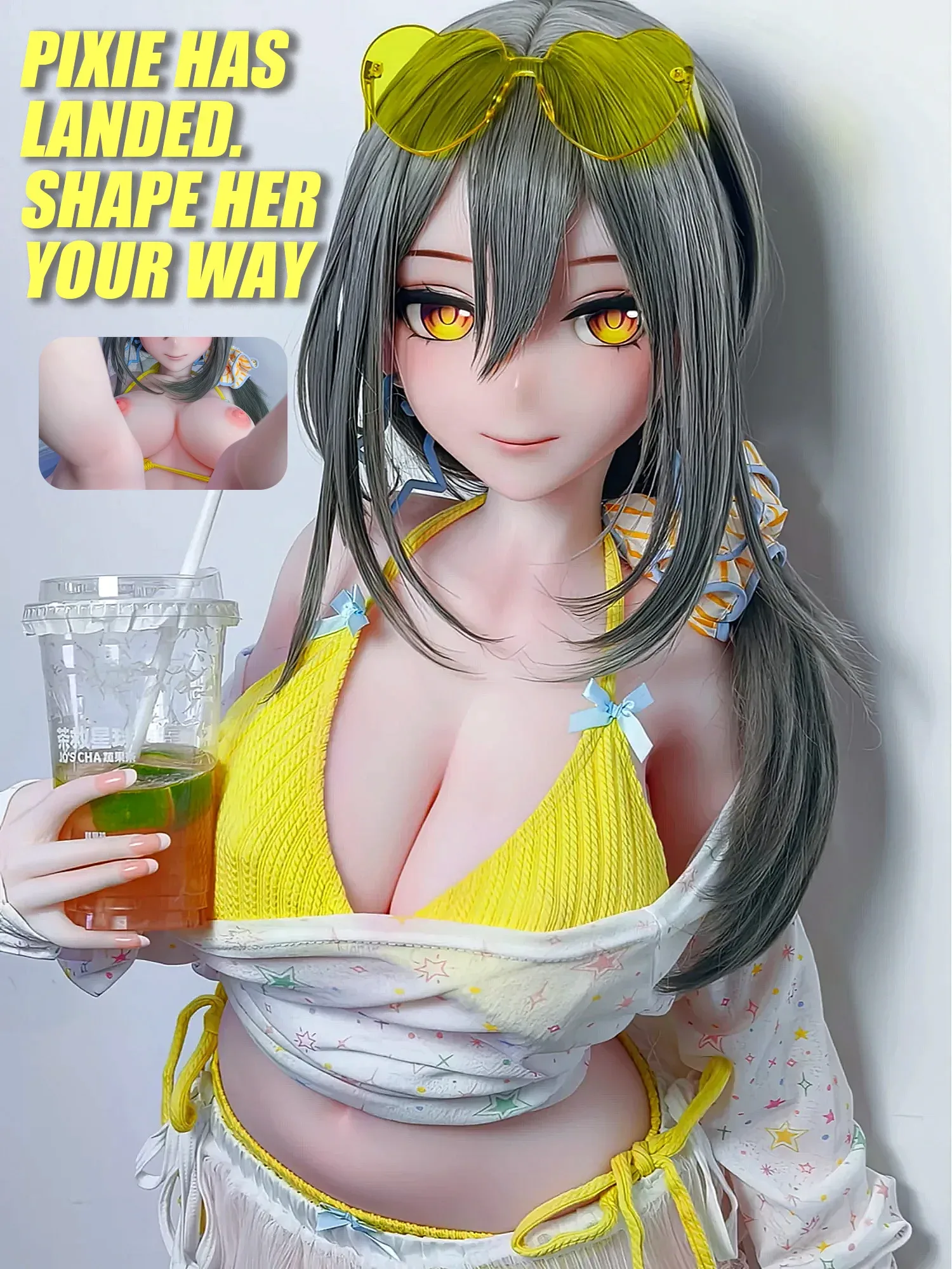 F9414-151cm\/4ft11-29kg Silicone Anime Hentai Sex Doll | Elsa Babe