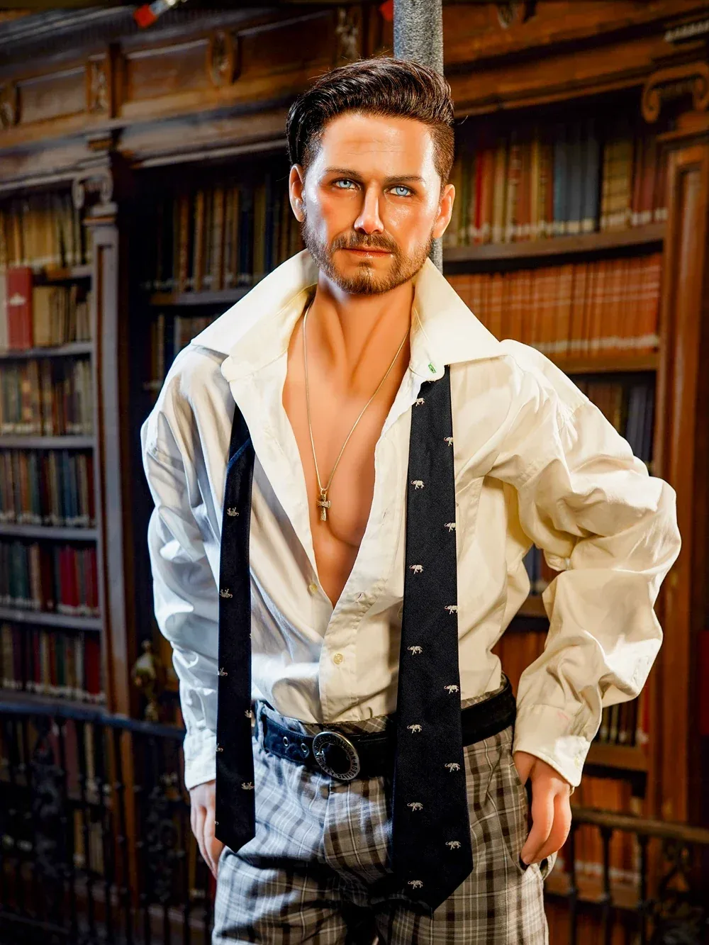 F3883-167cm\/5ft5-47kg Calm Eyes Gentleman Silicone Head Full Androgynous Male Sex Doll | HR Doll