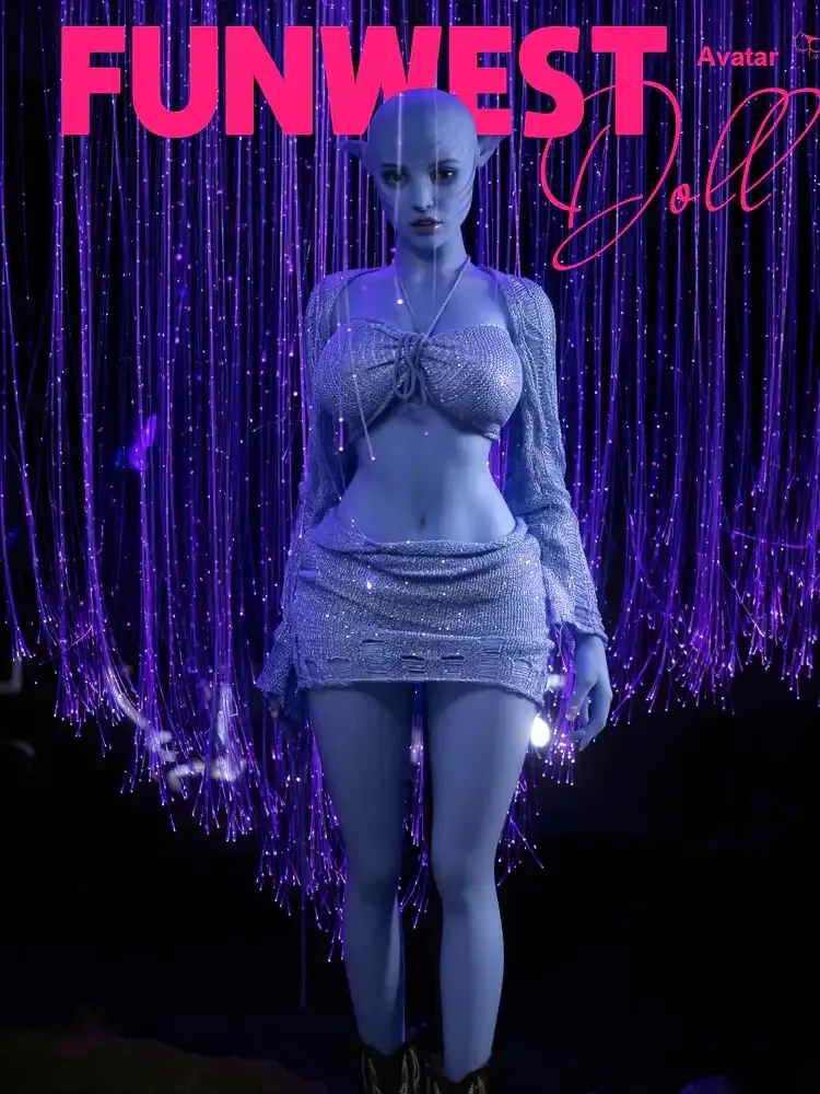 F2291-FunWest Blue Fantasy Sex Dolls Blue Anime TPE 157cm 40kg G Cup view 3