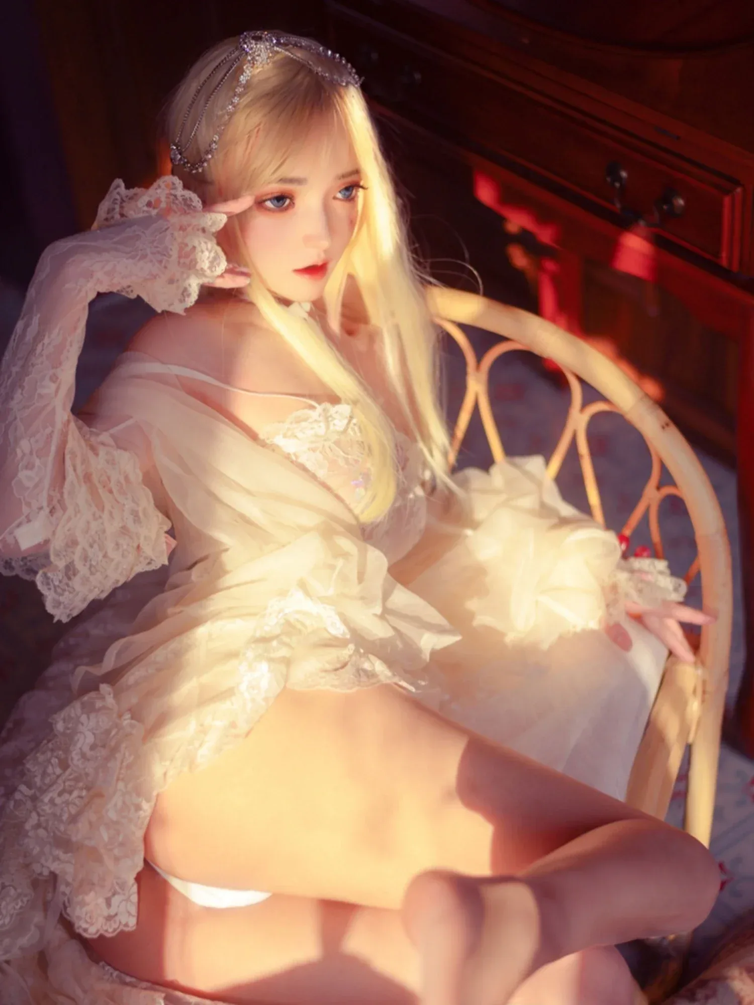 F6122-150cm\/4ft9 29kg A Cup ROS Flat Chested Movable Jaw ELF Silicone Small Alien Sex Doll | SY Doll view 3