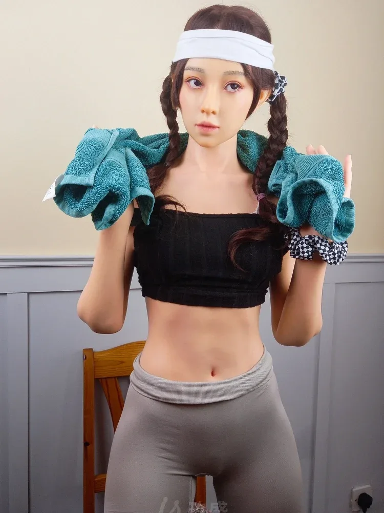 F2373—168cm\/5ft5 36.2kg C Cup Kira Sport Gril Black Hair Silicone Sex Doll|Jiusheng Doll view 3