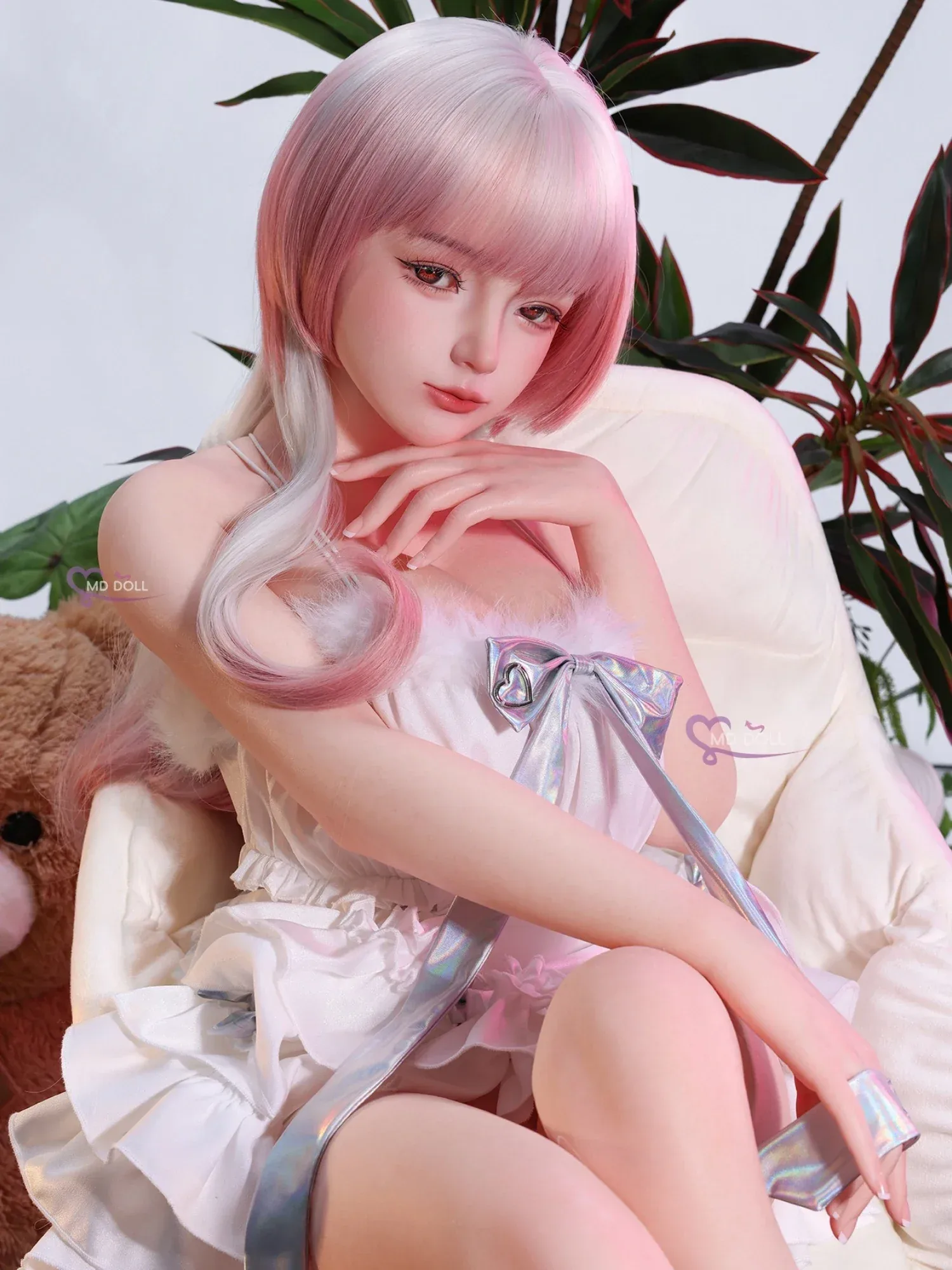 F6320-151cm\/5ft-25kg Asian Silicone Mini Sex Doll with Realistic Skin Texture | MD Doll