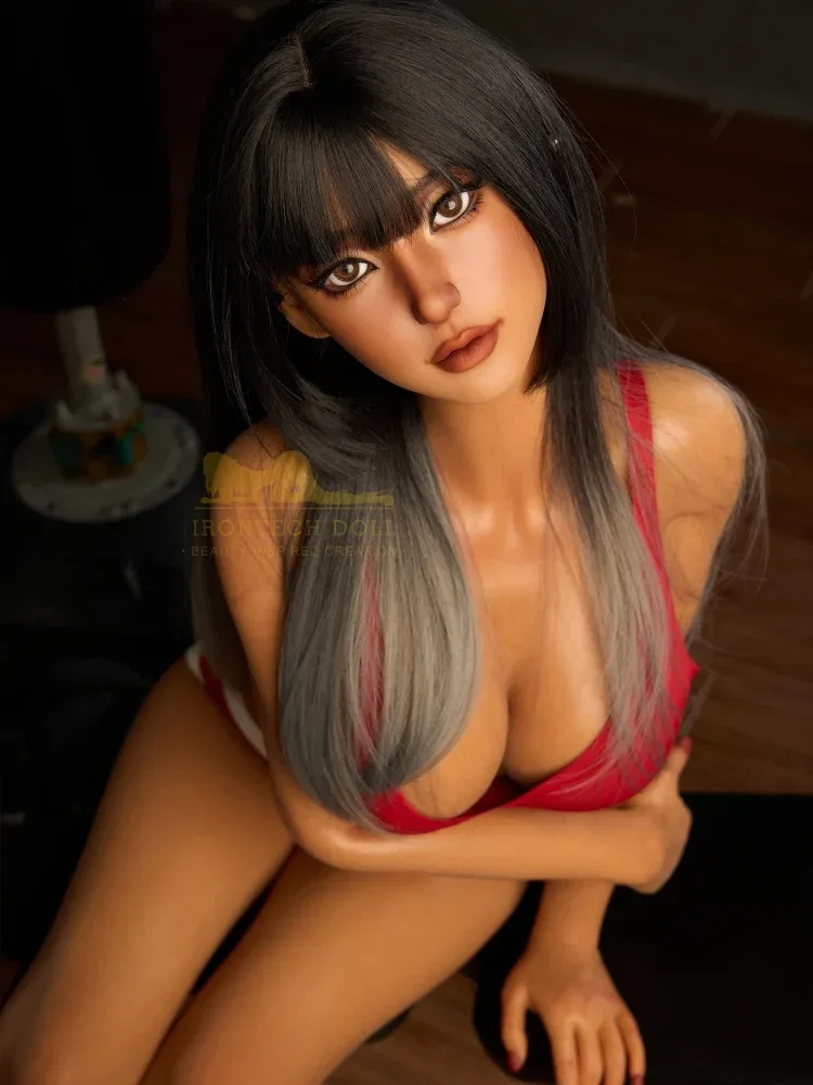 F2448-161cm(5ft3)-33kg E Cup Silicone Fitness Black Girl Sex Doll｜Irontech Doll