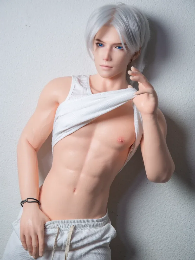 F7671-185cm\/6ft1-41kg Silicone Realistic Big Dick Male Sex Doll Shen Mo with 8.27in penis\u0026Implanted Hair | Qita doll