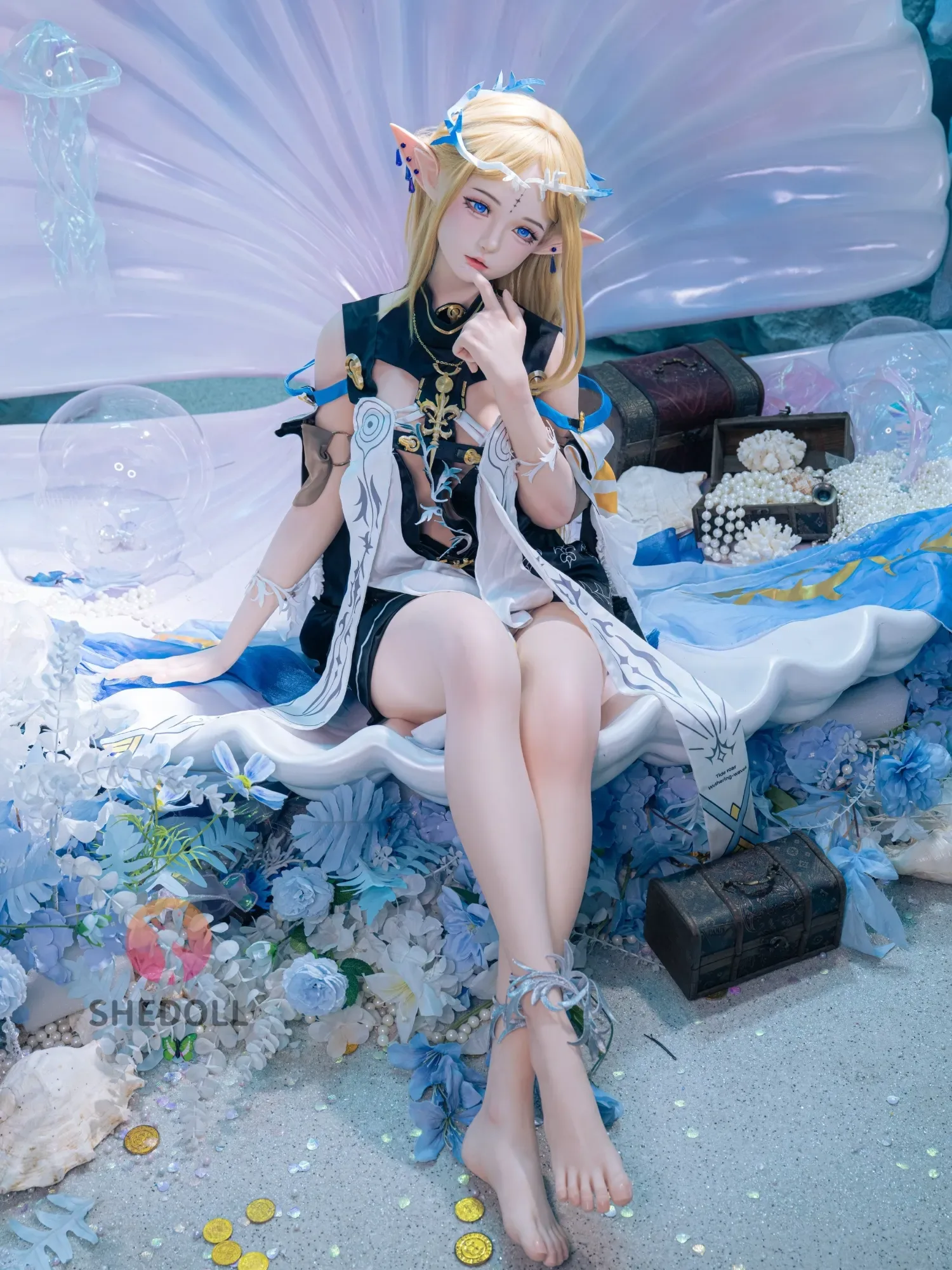 F6090—152cm\/5ft-38kg A Cup ROS Flat Chest Silicone Sex Doll Anime - SHEDOLL view 9