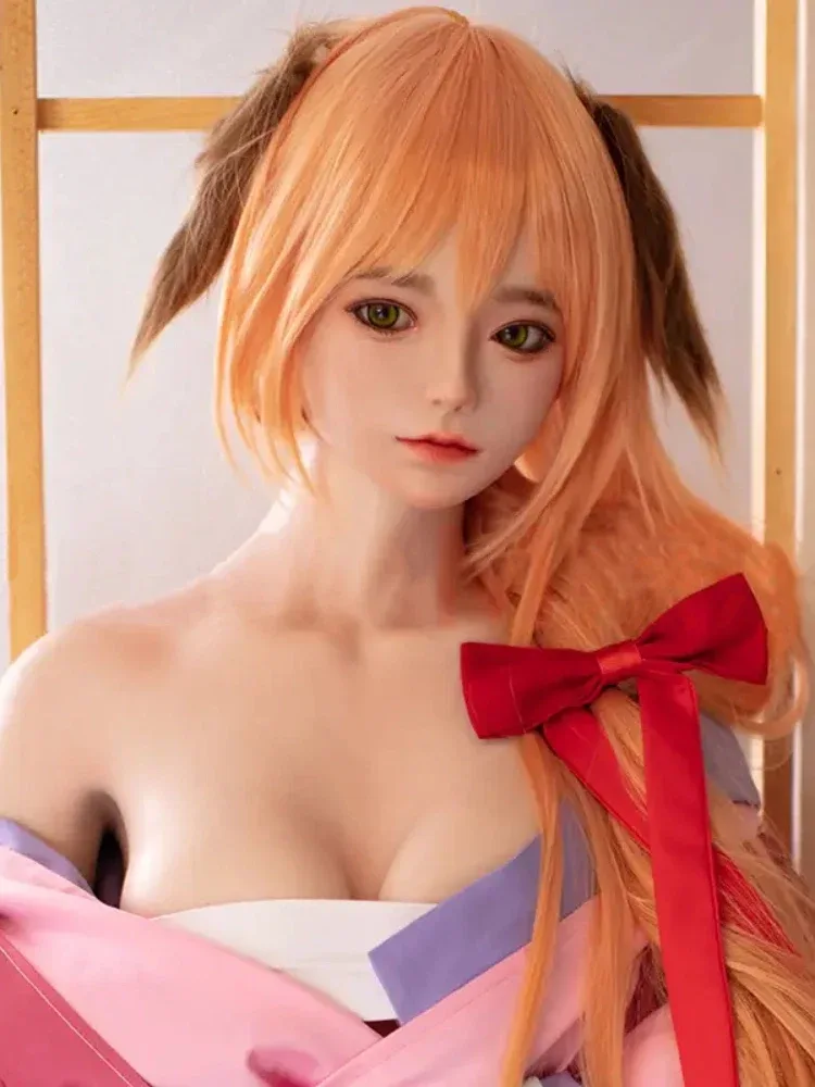 F5104-150cm\/4ft9 D Cup Yui Asian Orange Hair Sexy Silicone Sex Doll|JX Doll view 2