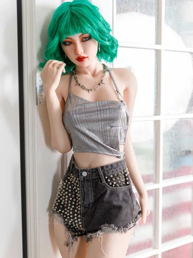 F501-174cm C Cup Green Hair Silicone Tall Sex Doll｜Starpery Doll