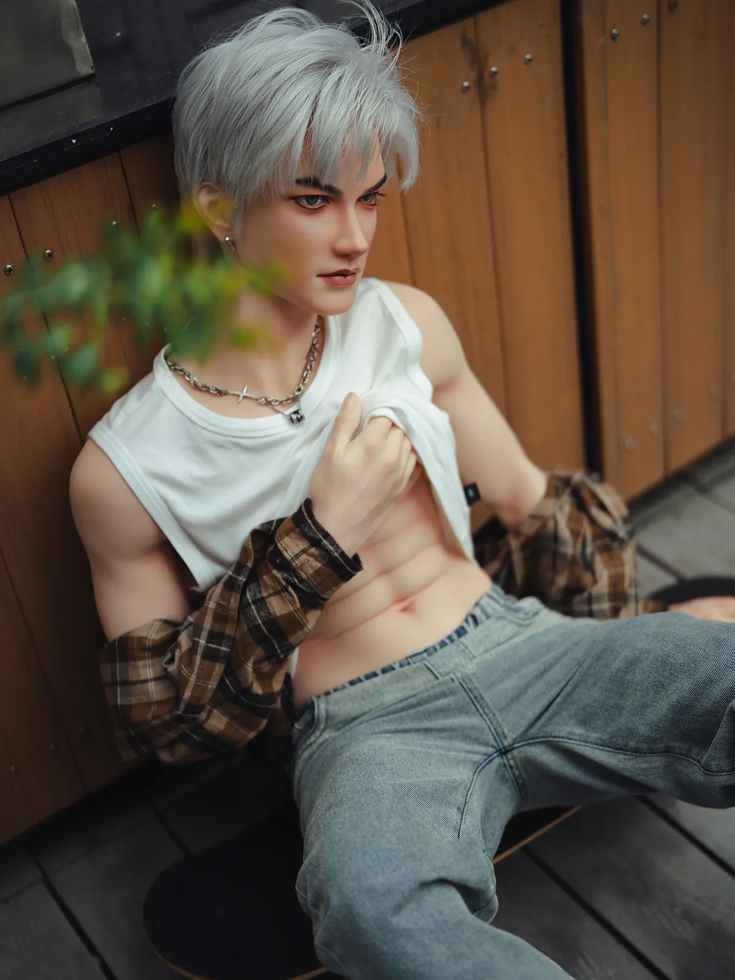 F7619-162cm\/5ft3 42.5kg 2026 Realistic 162cm Silicone Male Sex Doll with 5.9in Vibrating Dildo | SY Doll view 12