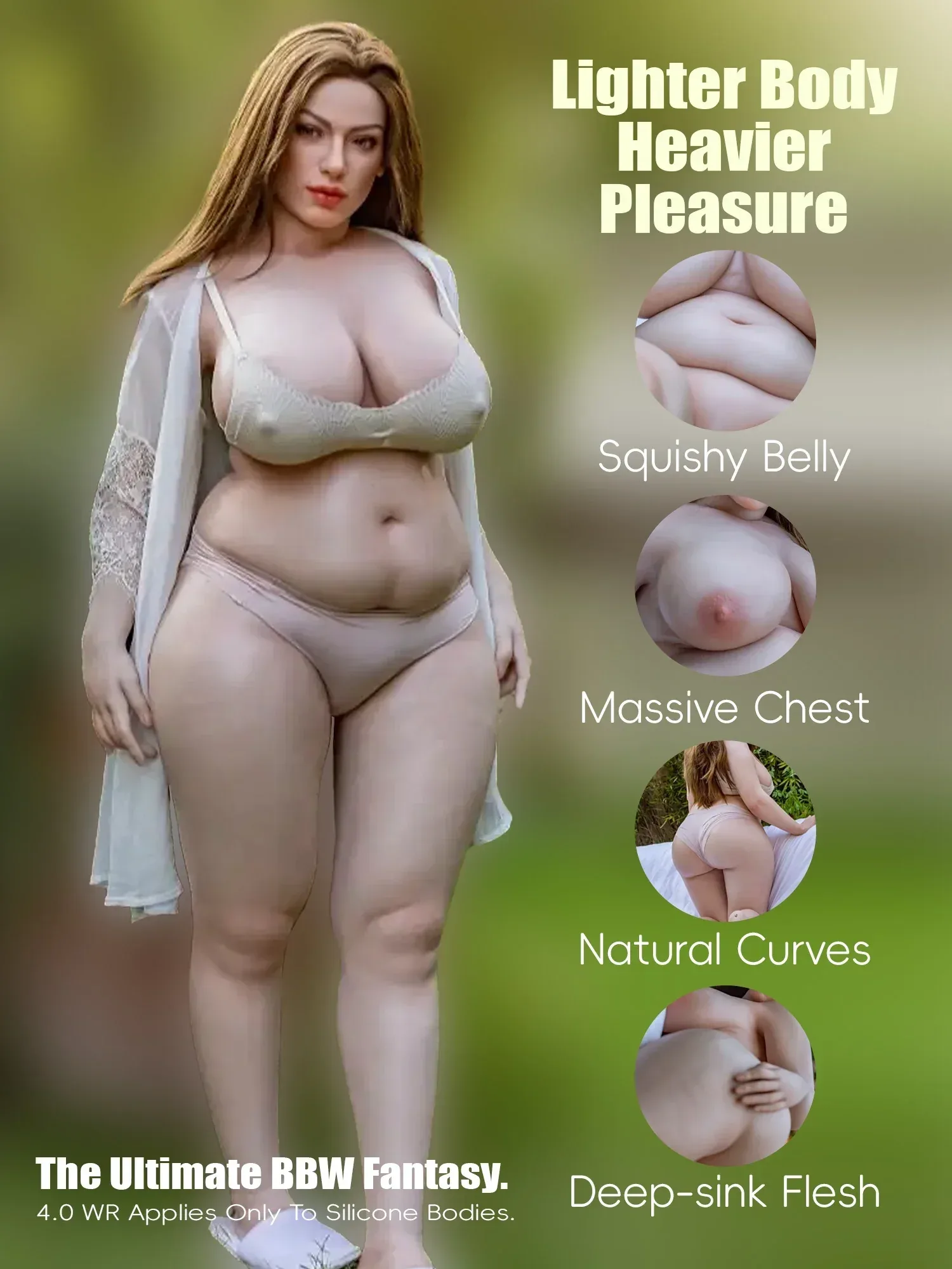 F555-161cm(5ft3)\/52.5kg H Cup Huge Areola Adult Silicone BBW Sex Doll｜Starpery Doll