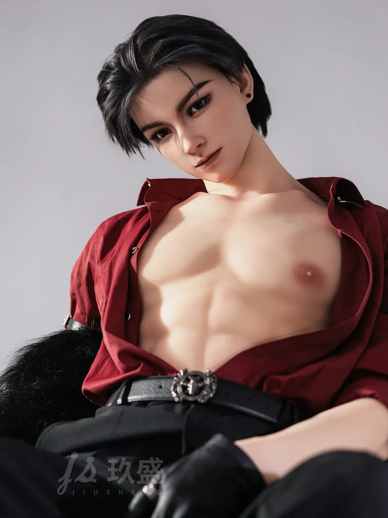 F5689—185cm\/6ft1-45kg Gavin Premium Silicone Femboy Bl Anime Sex Doll for Roleplay - Jiusheng Doll view 9