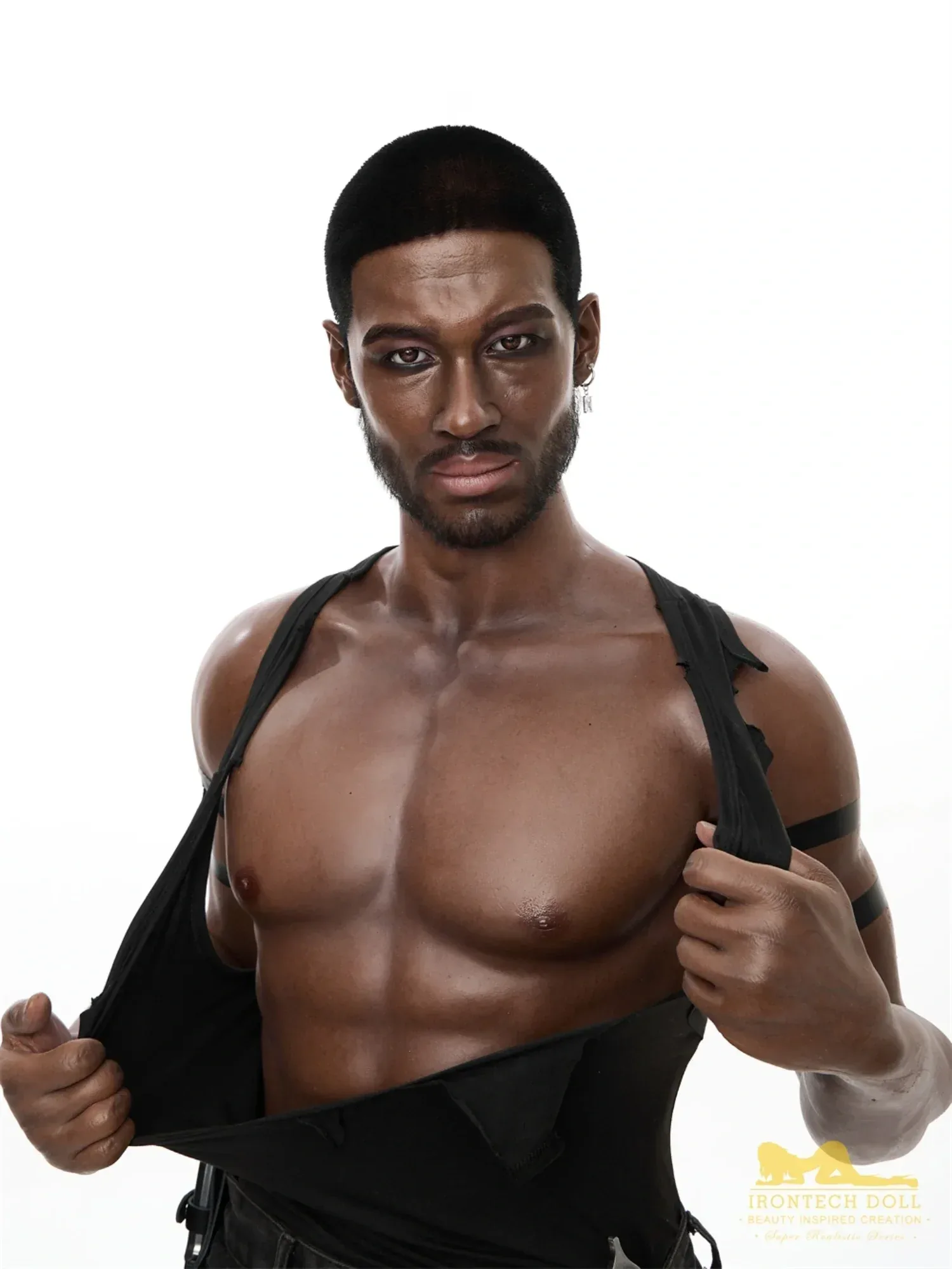 F4554-176cm-40kg Strong Abs Ebony Silicone Male Sex Doll | Irontech Doll view 1