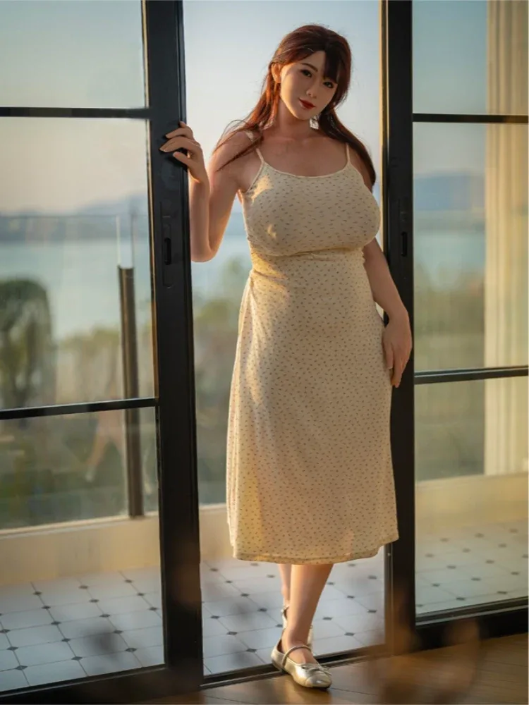 F5169-168cm\/5ft5-39.5kg Full Silicone Sex Doll Hao H Cup Busty Curvy Light Tan Beauty with Auburn Hair | Starpery Doll view 7