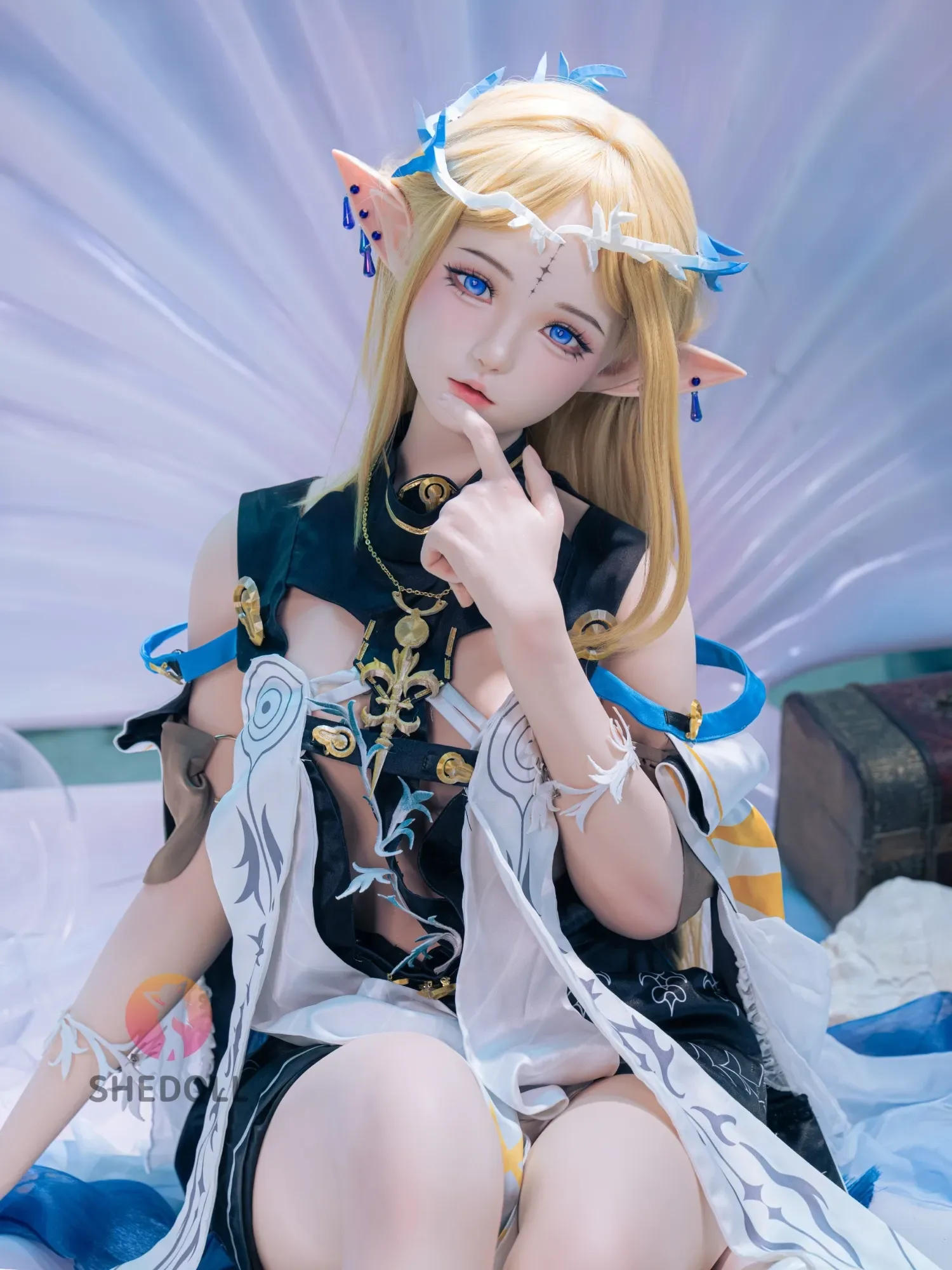 F6090—152cm\/5ft-38kg A Cup ROS Flat Chest Silicone Sex Doll Anime - SHEDOLL view 4